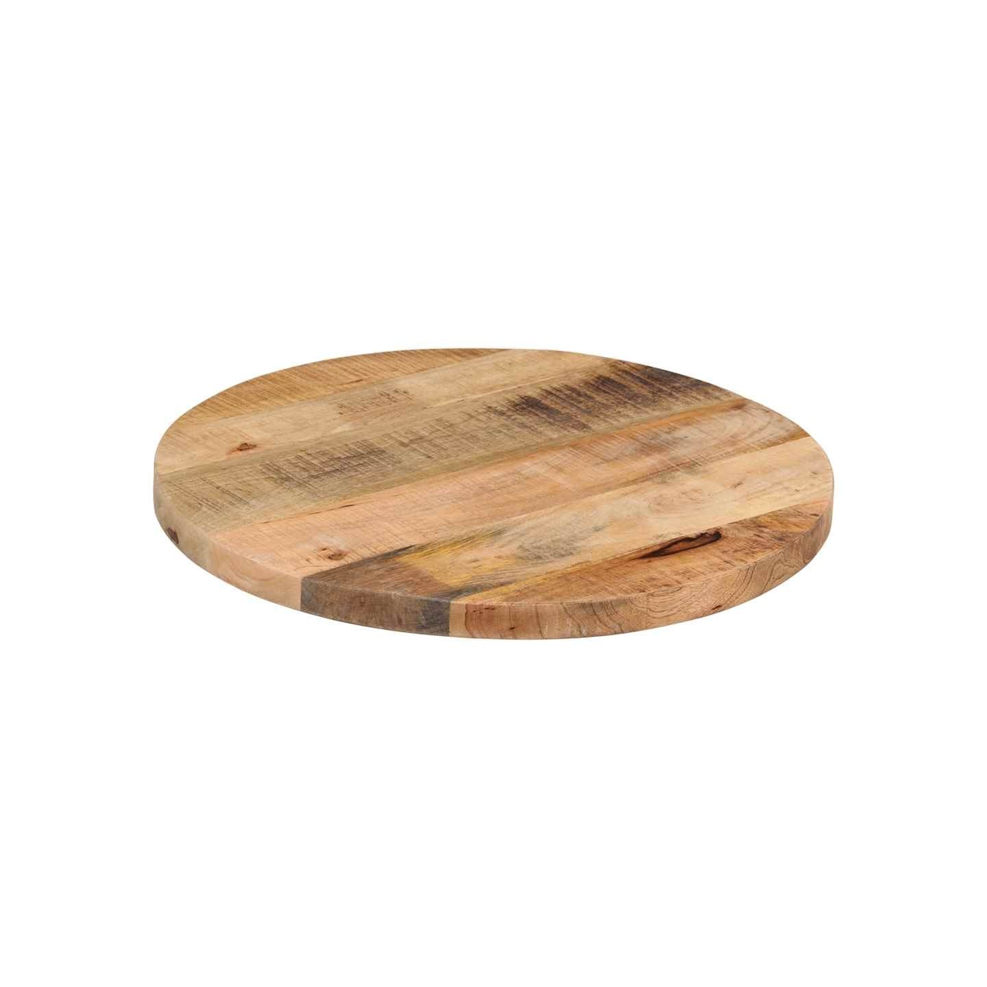 Dessus de table Ø 40x2,5 cm rond bois massif de manguier brut