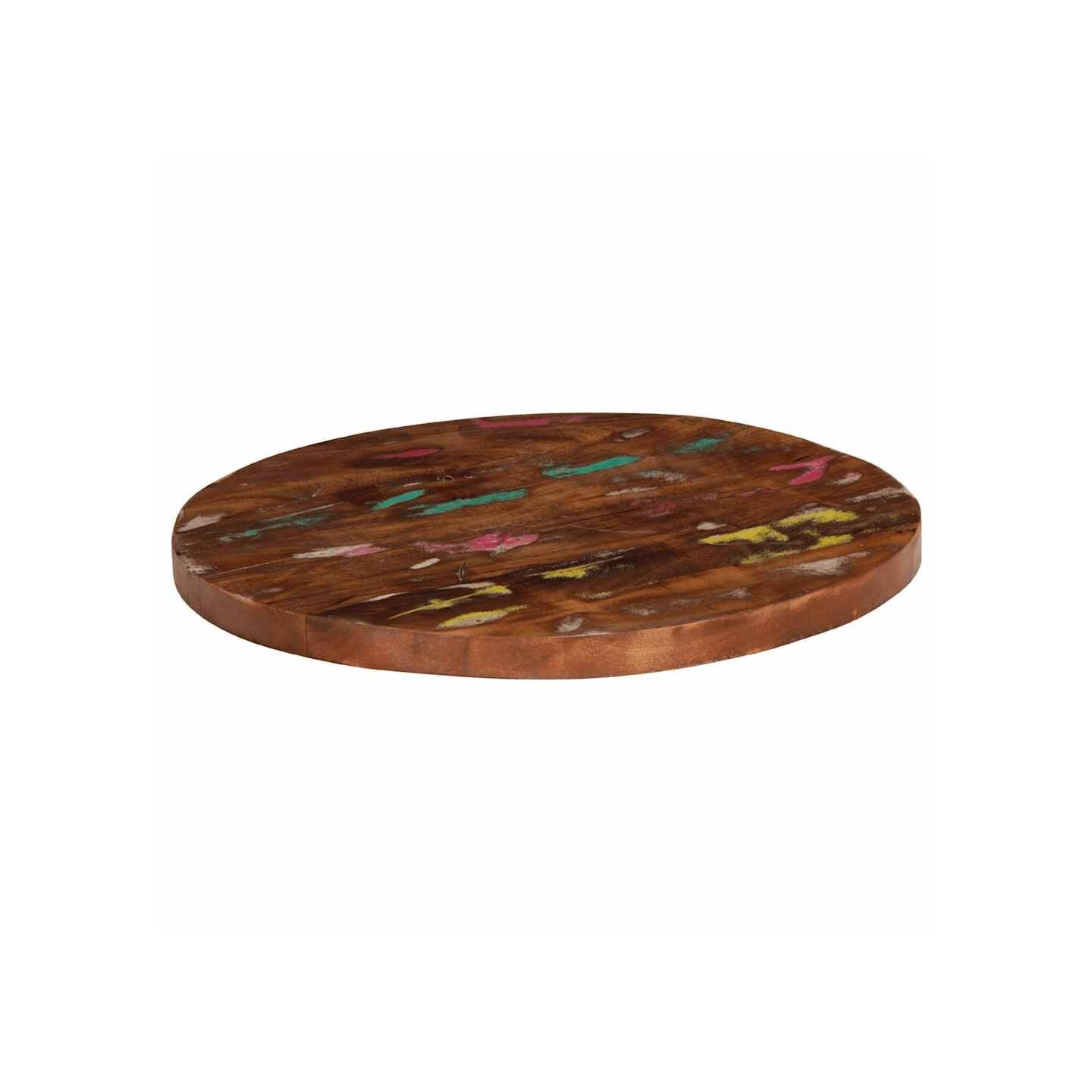 Dessus de table Ø 40x1,5 cm rond bois massif de récupération