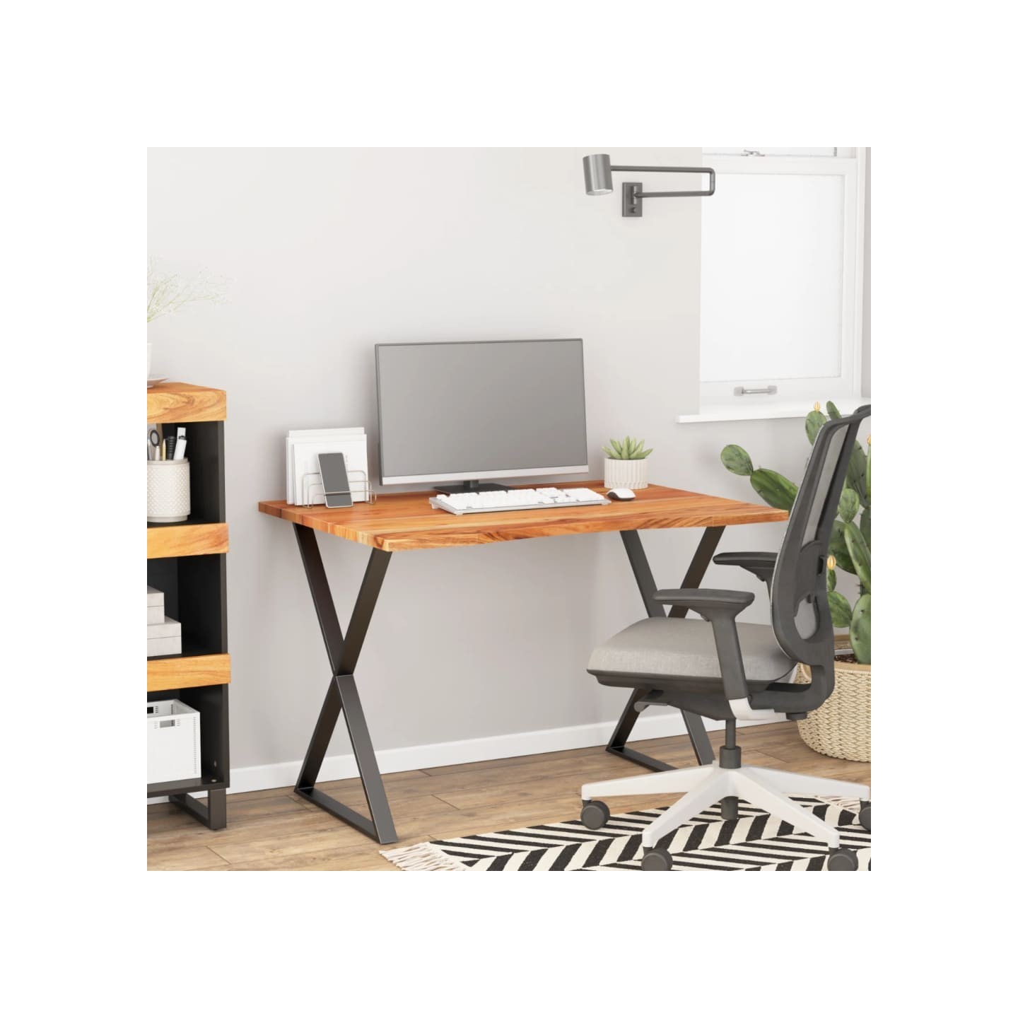 Dessus de bureau 100x80x2,5 cm rectangulaire bois massif acacia