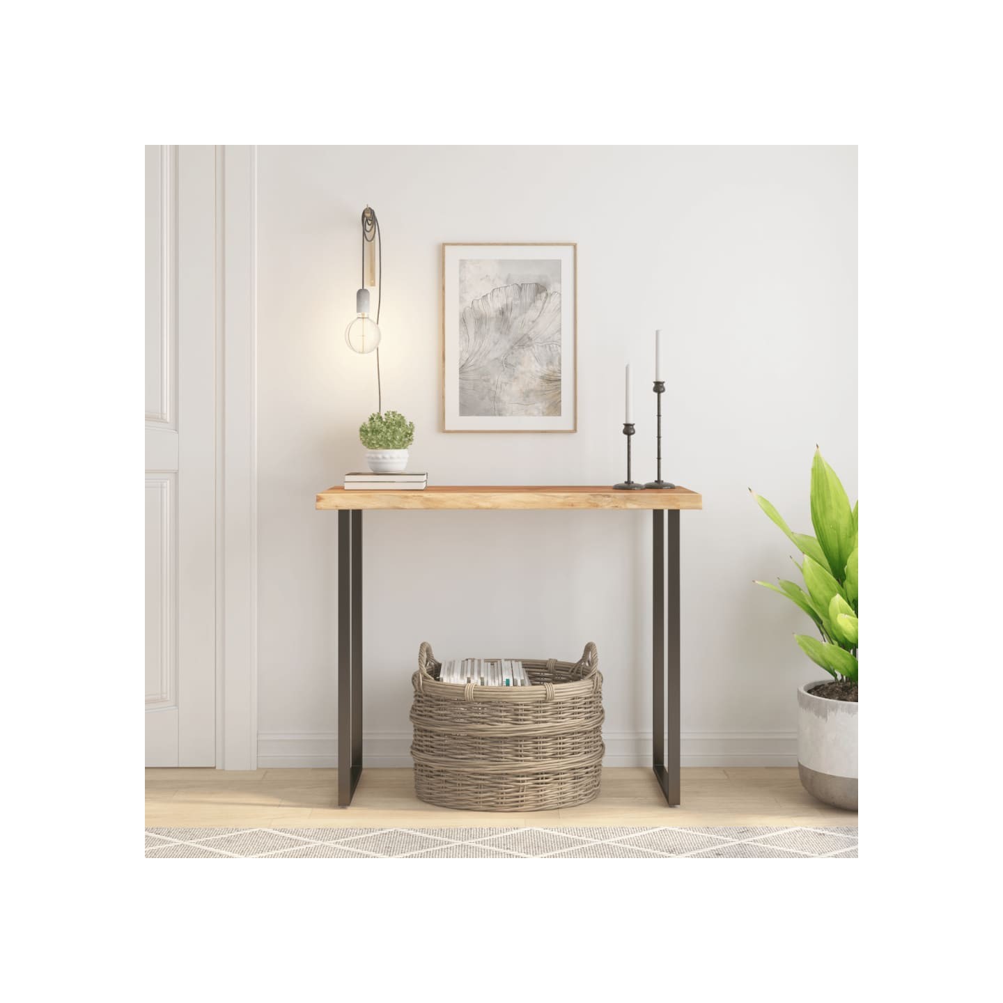 Dessus de table 90x40x2,5 cm rectangulaire bois massif acacia