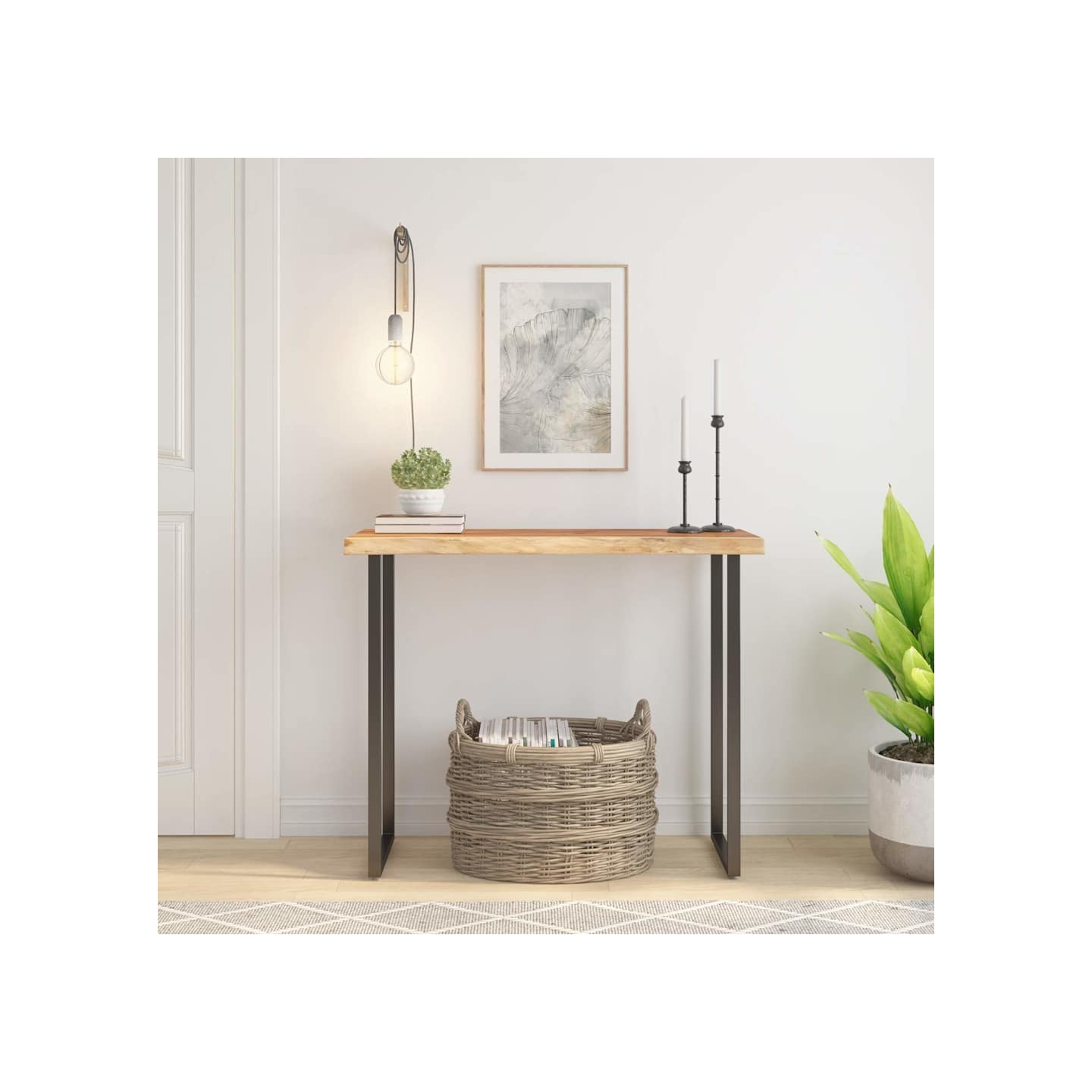 Dessus de table 80x40x3,8 cm rectangulaire bois massif acacia