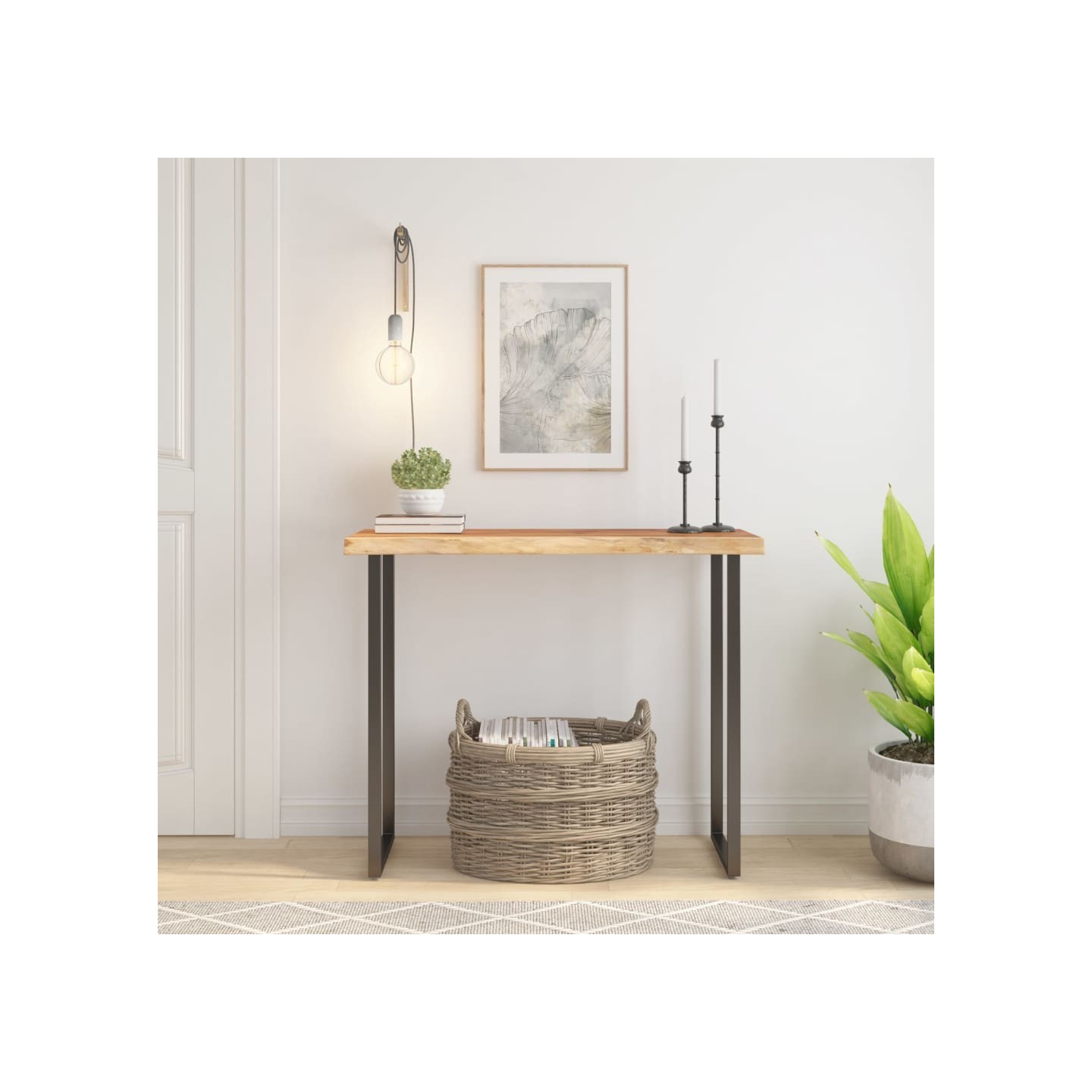 Dessus de table 100x40x3,8 cm rectangulaire bois massif acacia