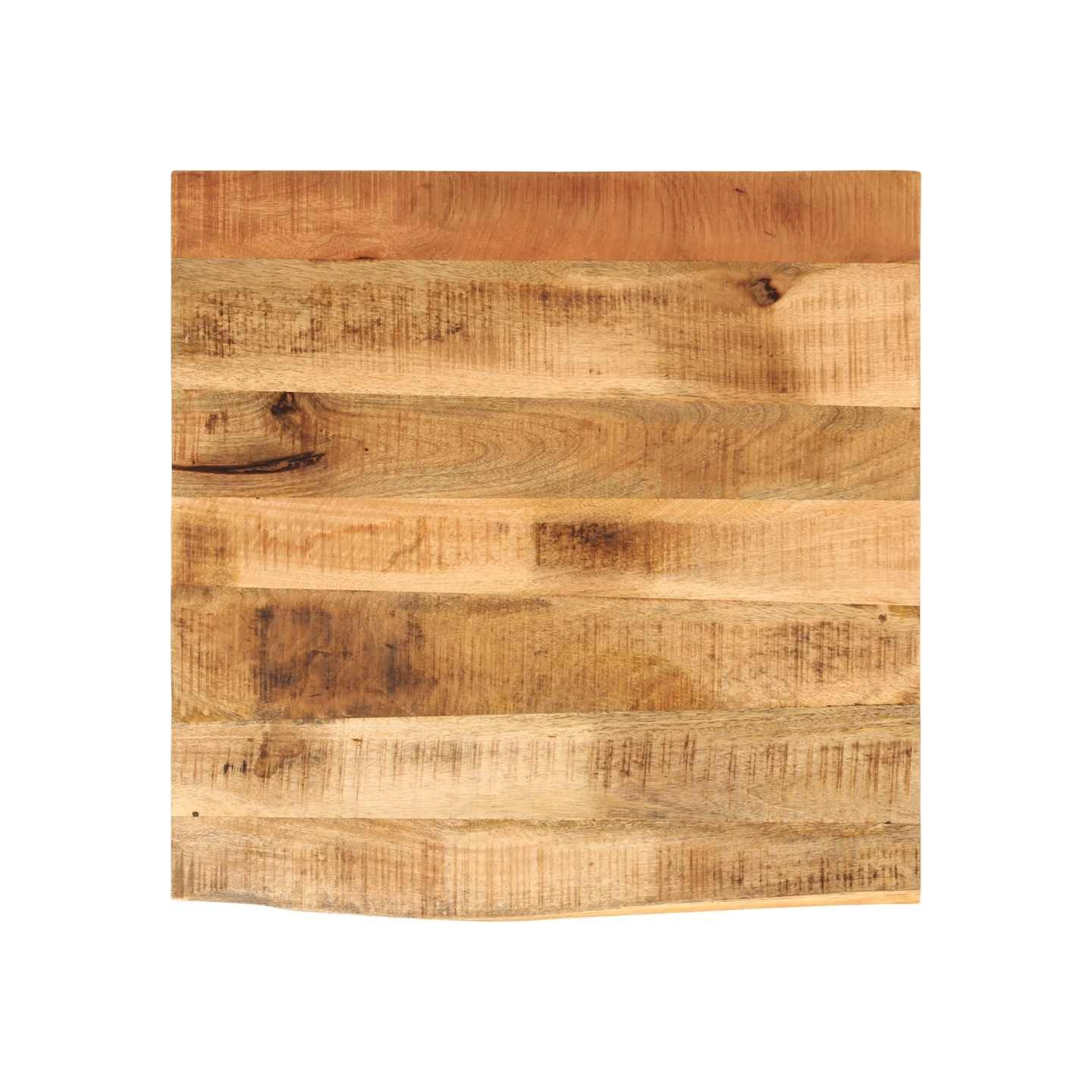 Dessus de table 40x40x2,5 cm bord vif bois massif manguier brut