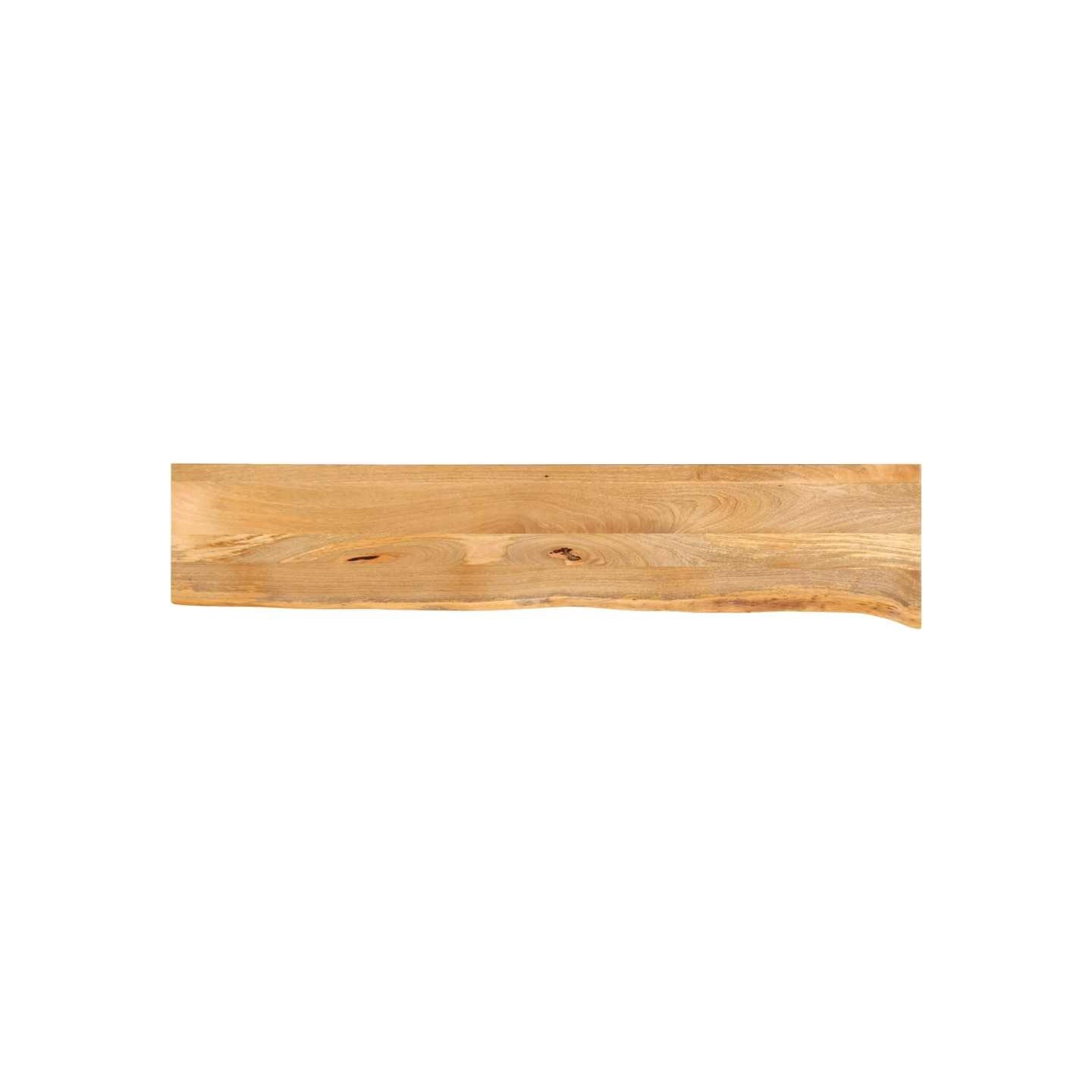 Dessus de table à bord vivant 180x20x2,5cm bois massif manguier