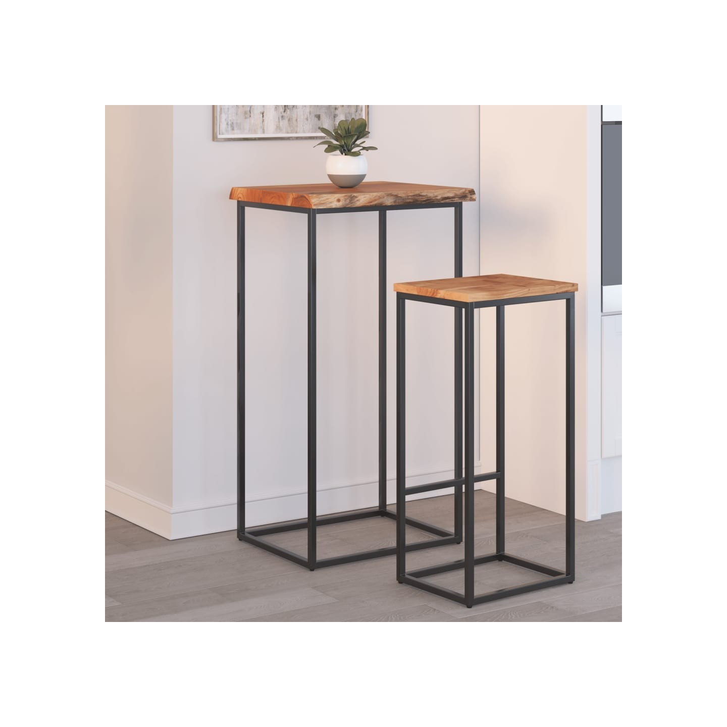 Dessus de table 40x40x2,5 cm rectangulaire bois massif d'acacia