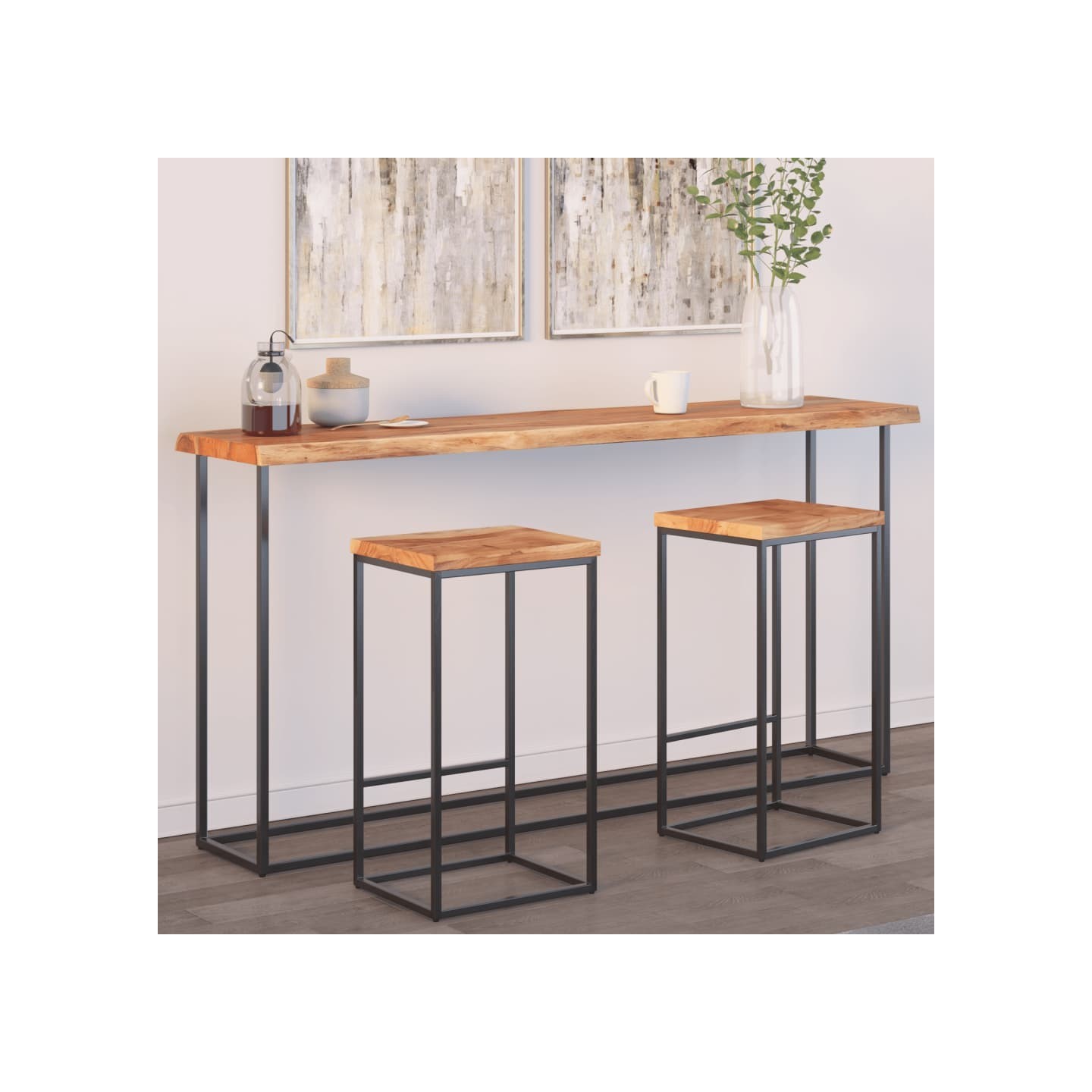 Dessus de table 180x40x2,5 cm rectangulaire bois massif acacia