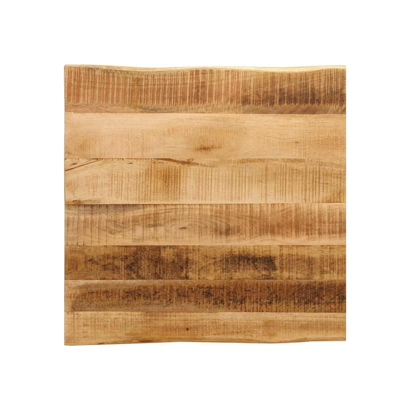 Dessus de table bord vivant 40x40x3,8 cm bois de manguier brut
