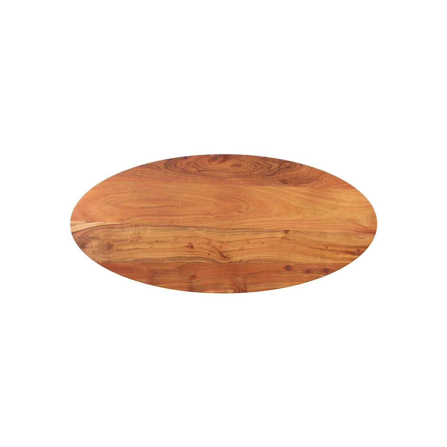 Dessus de table 120x60x2,5 cm ovale bois massif d'acacia