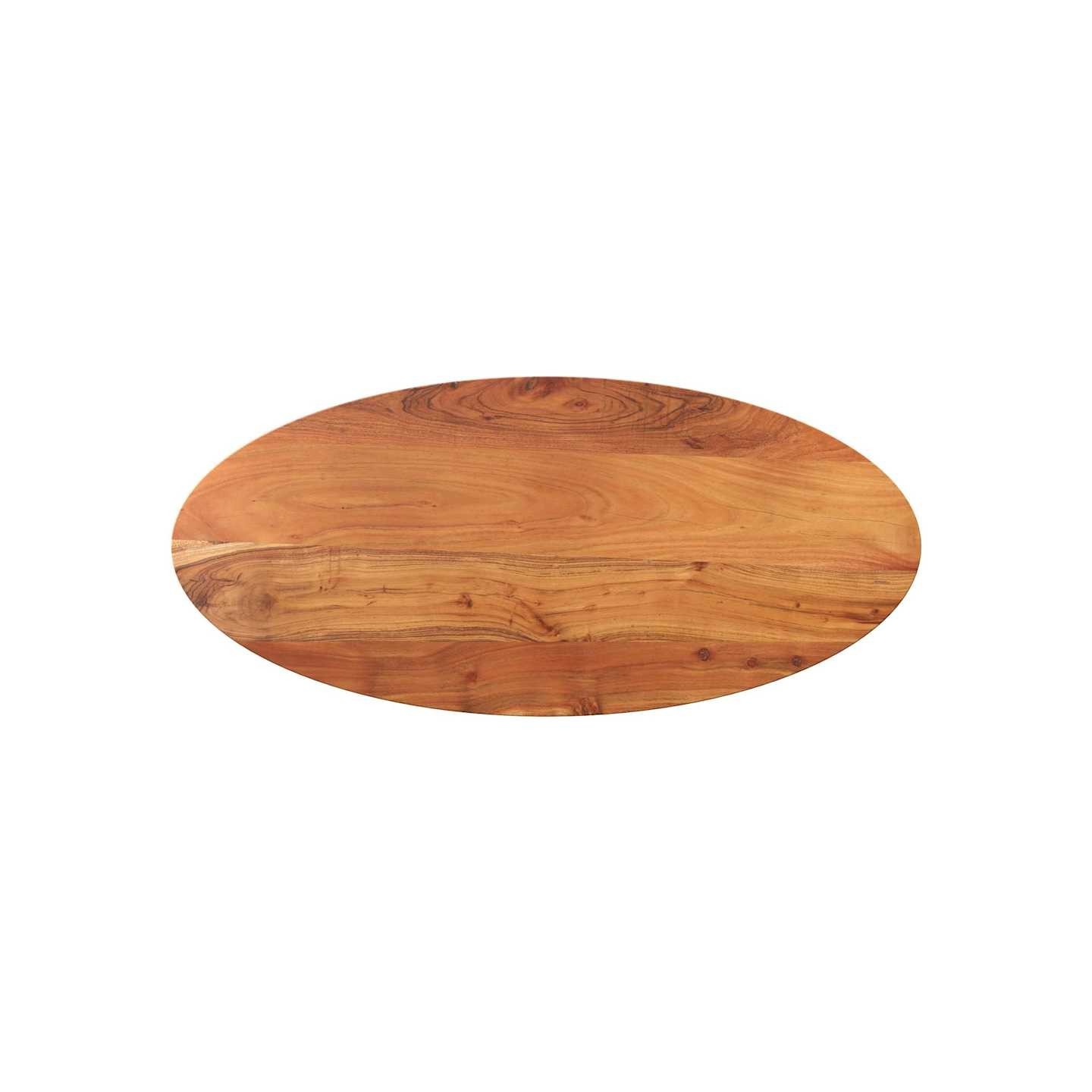 Dessus de table 80x40x3,8 cm ovale bois massif d'acacia