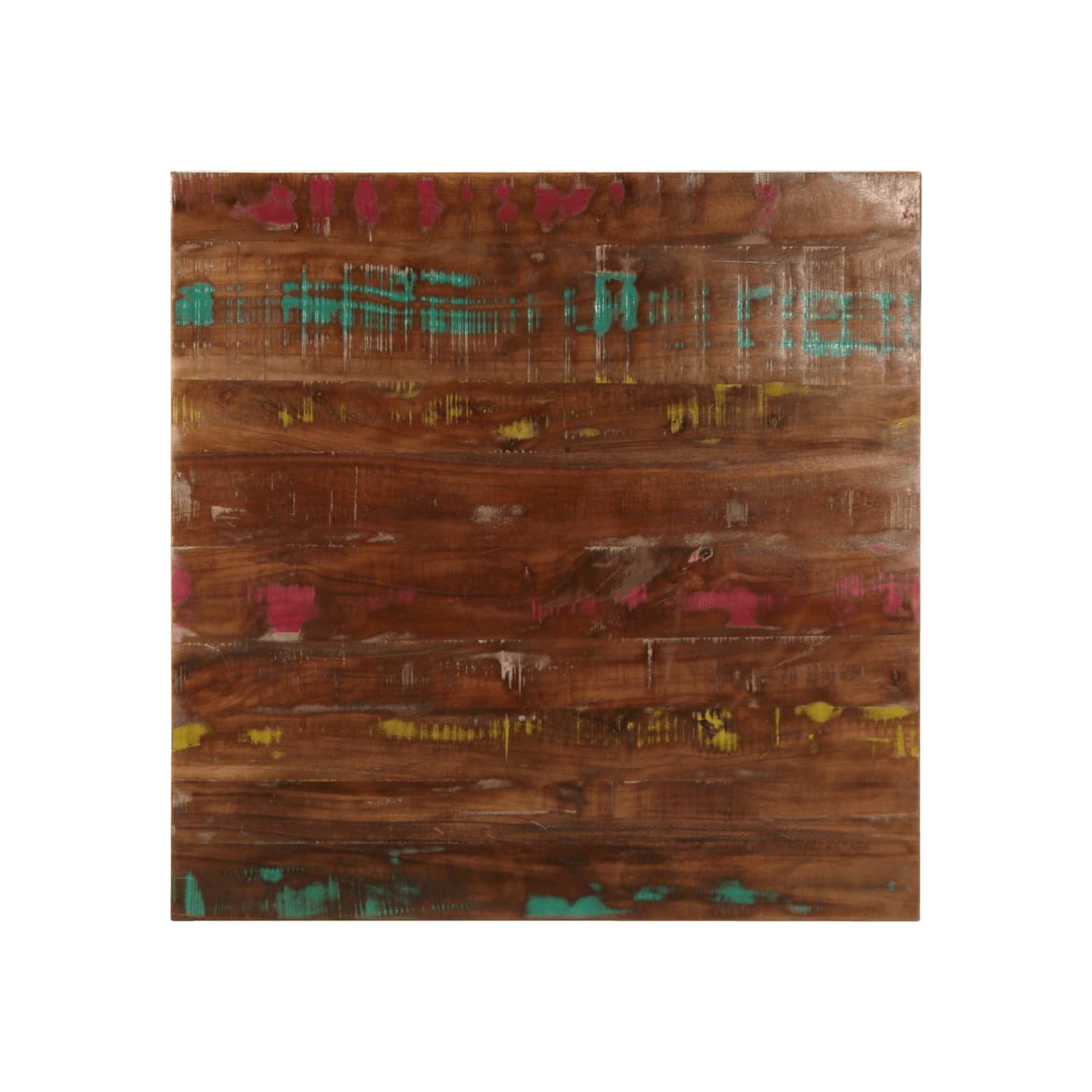 Dessus de table 80x80x2,5 cm carré bois massif de récupération