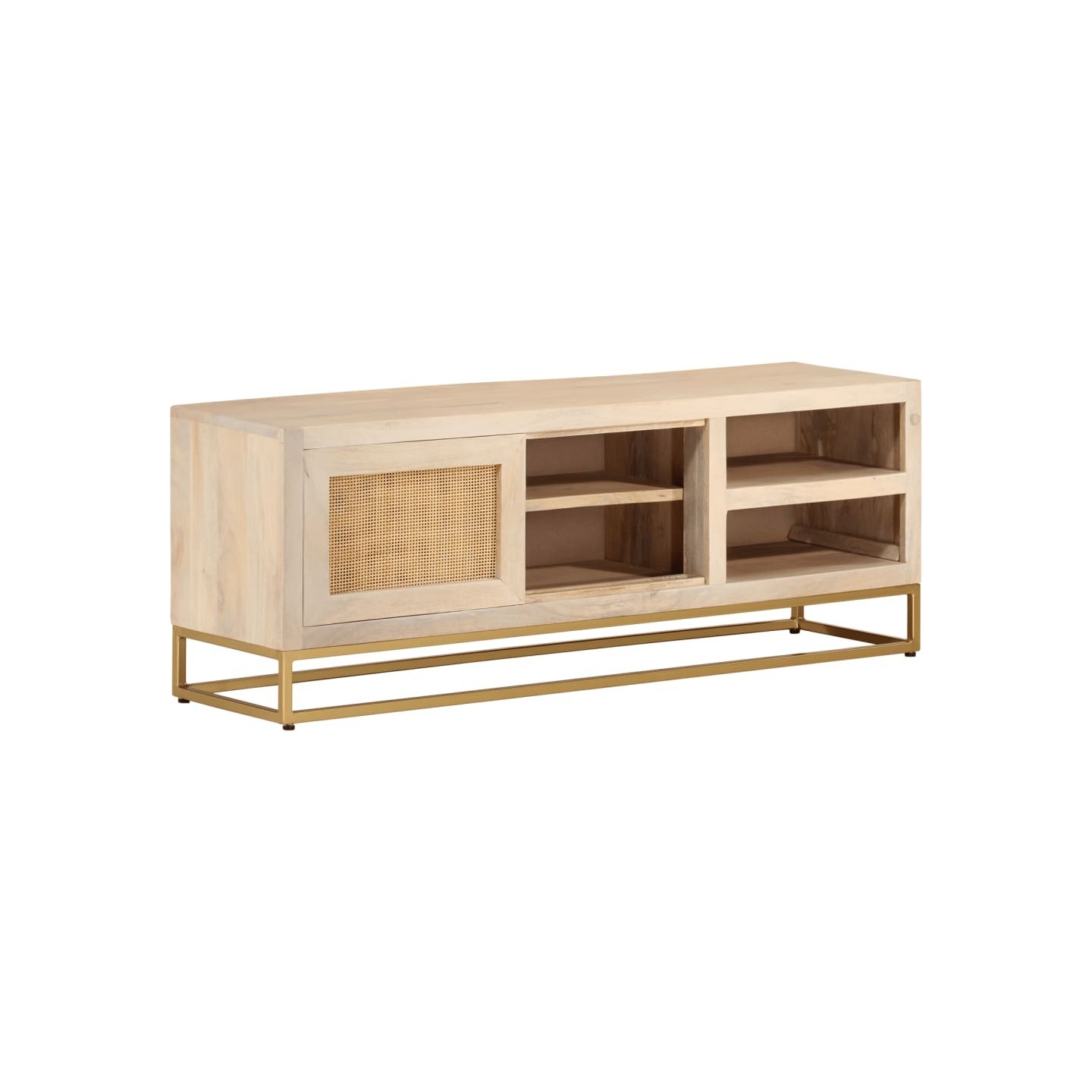 Meuble TV 110x30x40 cm bois massif de manguier et fer