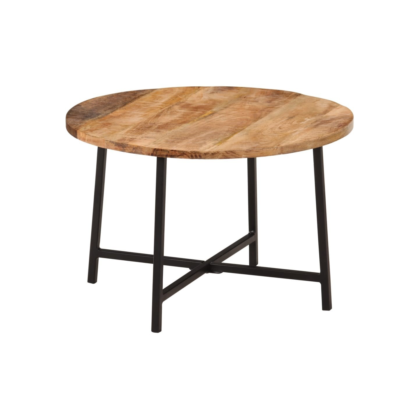 Table basse 54x54x35 cm bois de manguier solide et fer