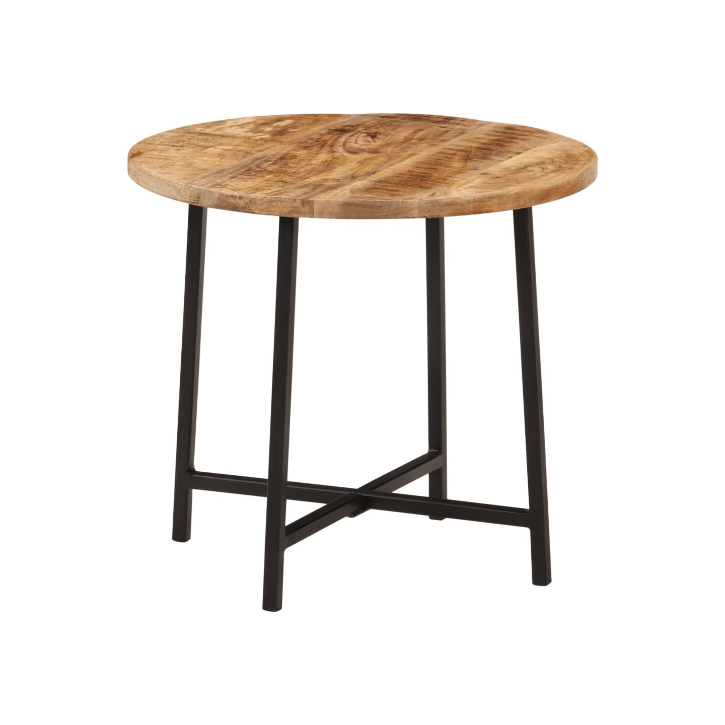 Table basse 45x45x40 cm bois de manguier solide et fer