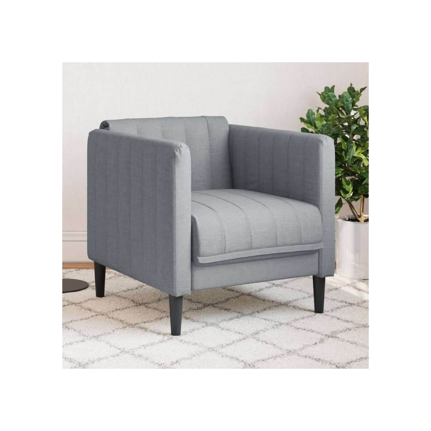 Fauteuil gris clair tissu
