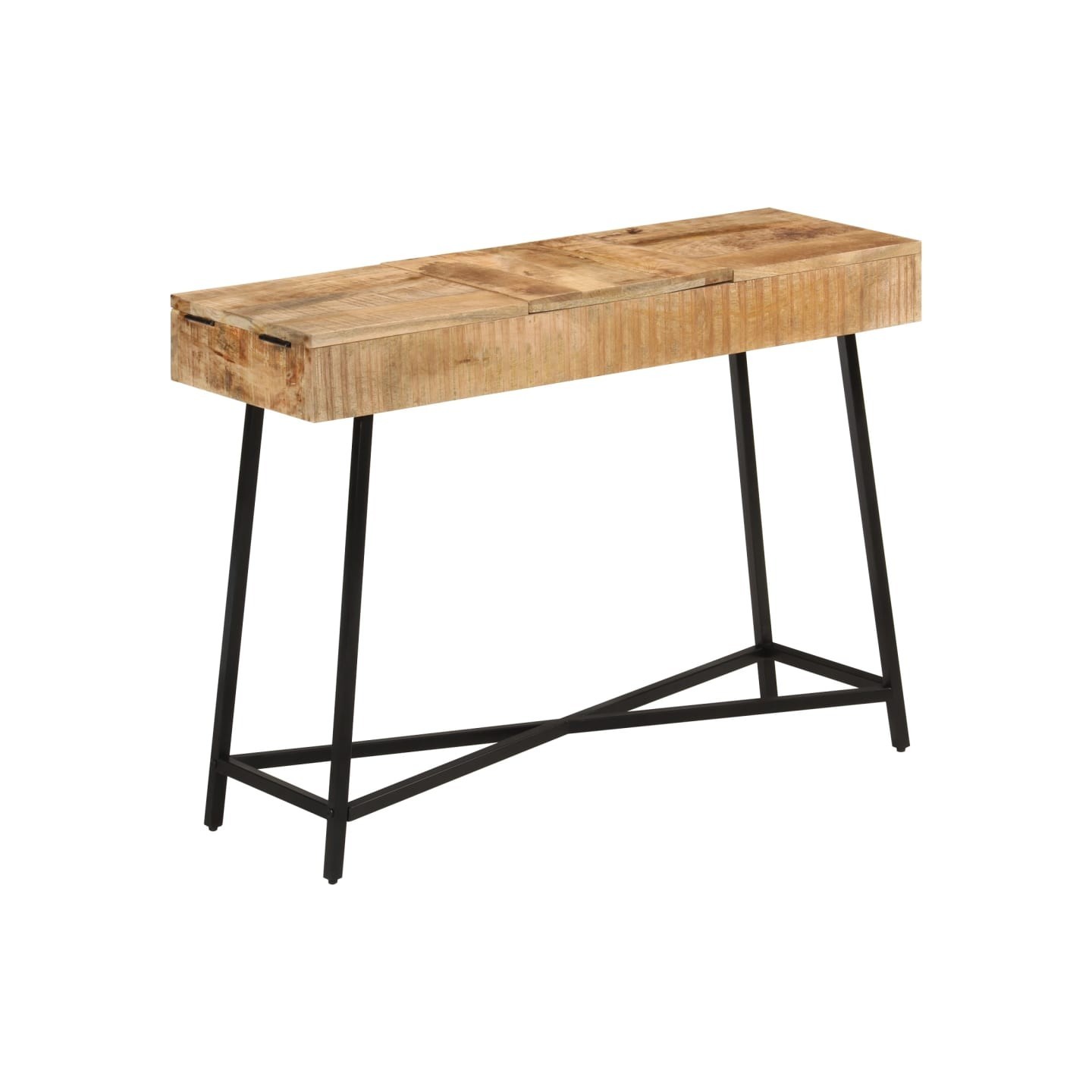 Coiffeuse 105x35x75 cm bois de manguier massif brut et fer