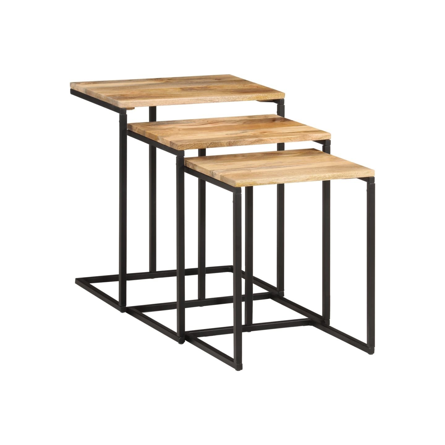 Tables gigognes 3 pcs bois massif d'acacia