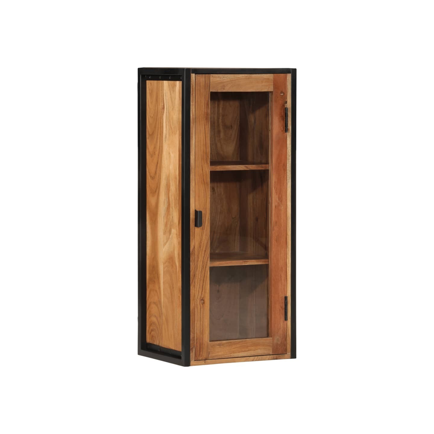 Armoire de salle de bain murale bois massif d'acacia et fer