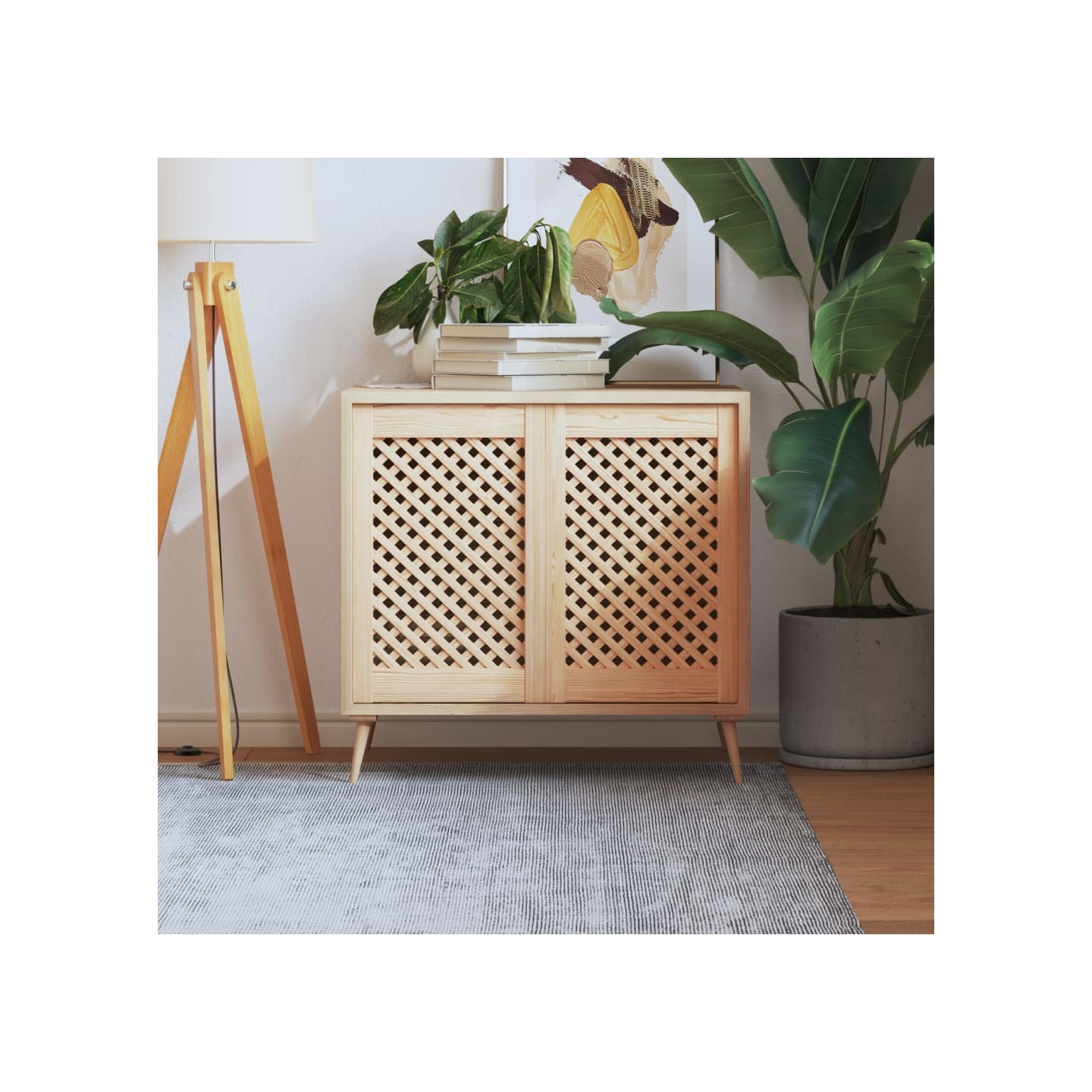 Portes d'armoires en treillis 2 pcs 39,5x61,5 cm pin massif