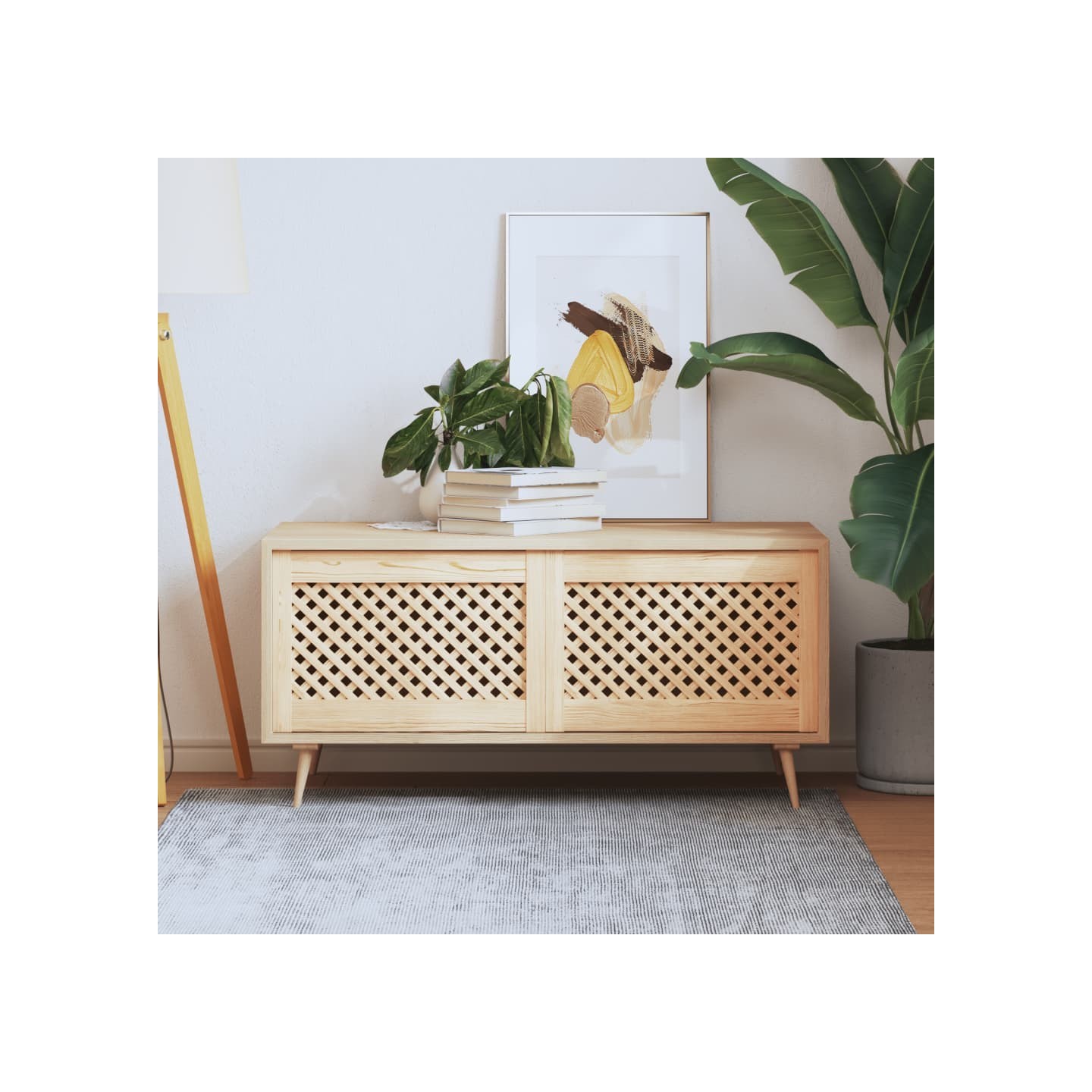 Portes d'armoires en treillis 2 pcs 59,5x39,5 cm pin massif