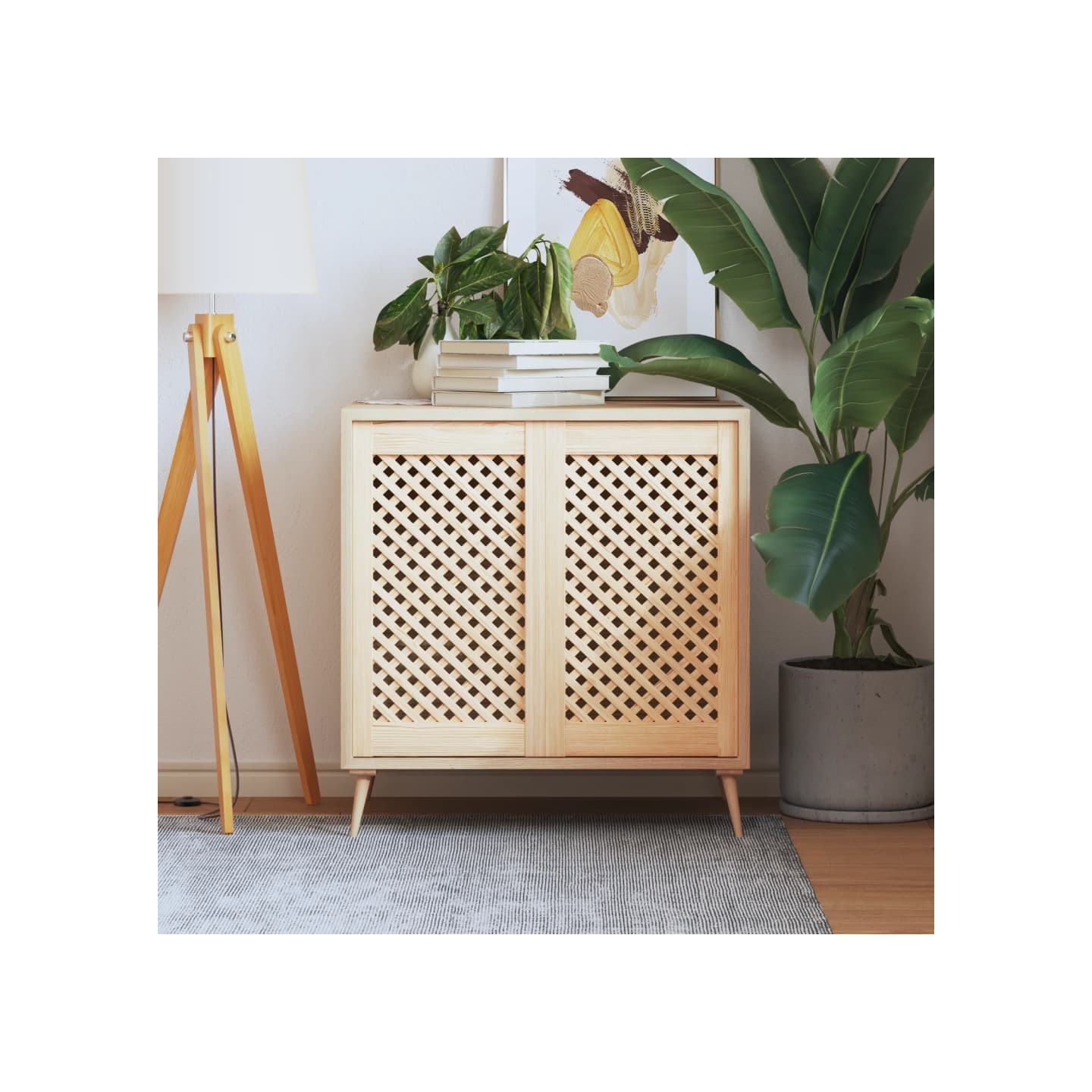 Portes d'armoires en treillis 2 pcs 39,5x69 cm pin massif