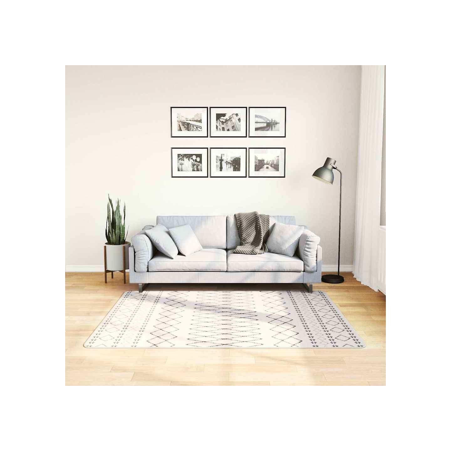Tapis lavable noir et blanc 120x170 cm