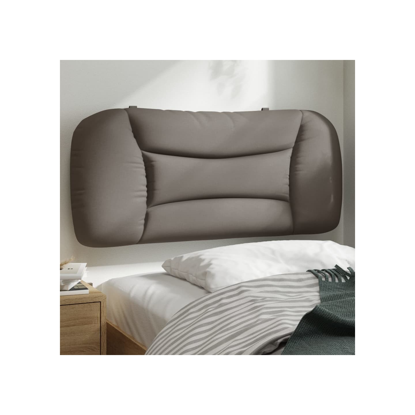Coussin de tête de lit Hvar taupe 80 cm tissu