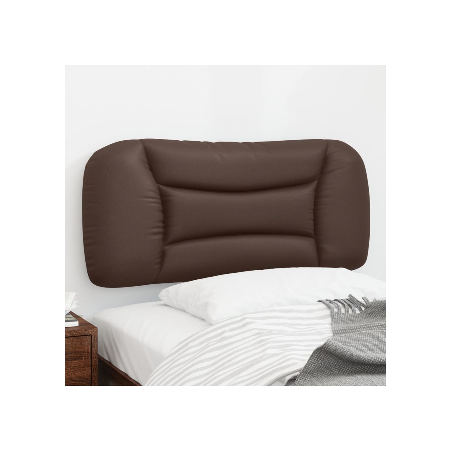 Coussin de tête de lit Hvar marron 90 cm similicuir