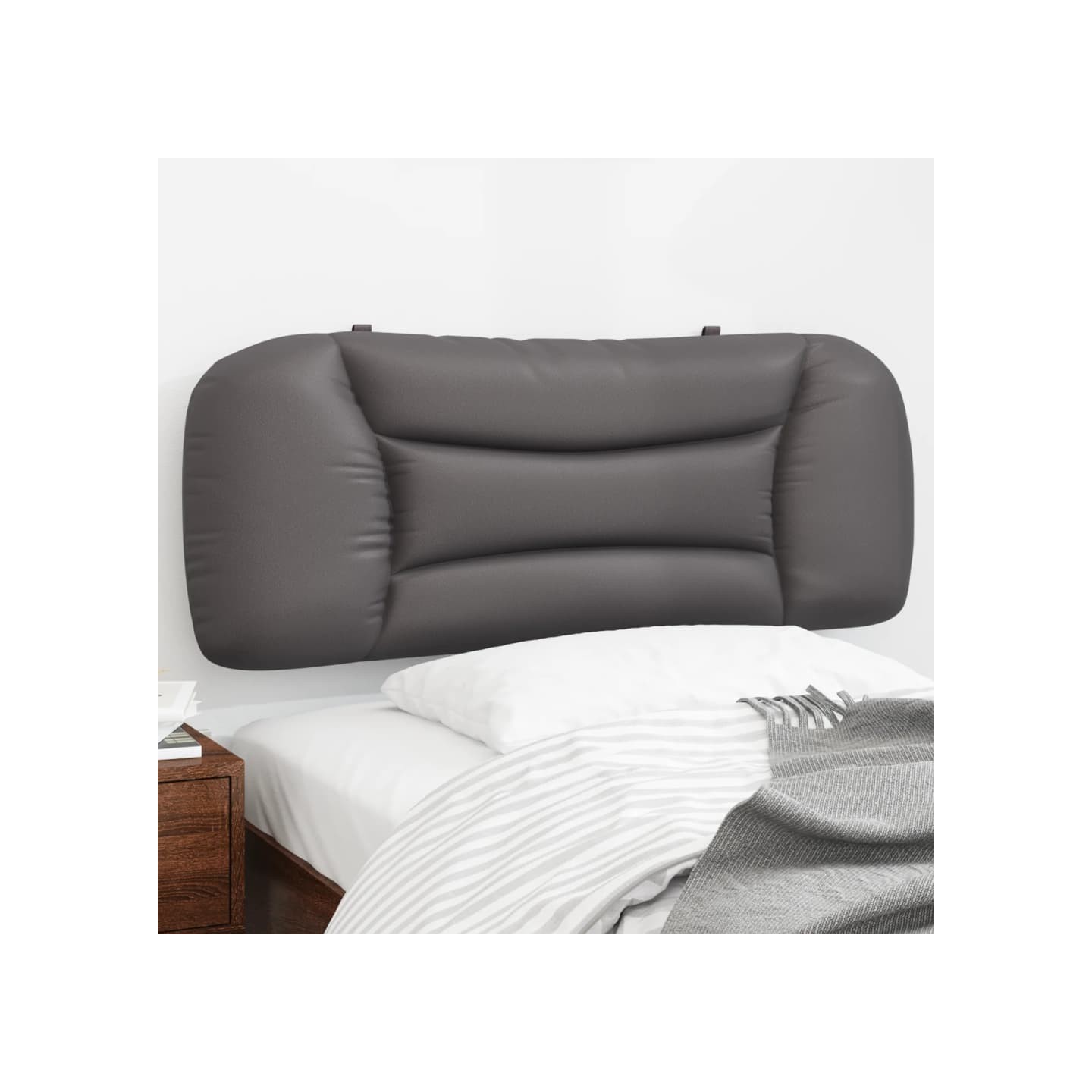 Coussin de tête de lit Hvar gris 100 cm similicuir