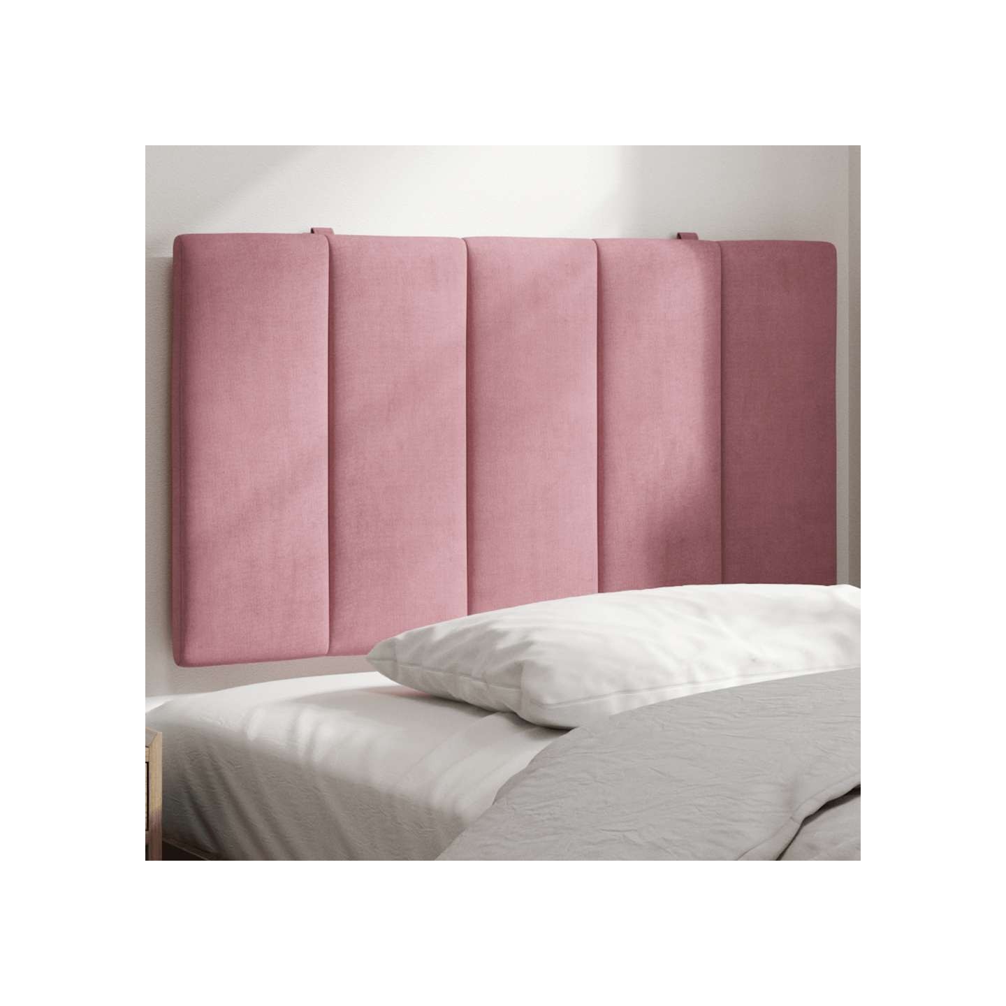 Coussin de tête de lit Hanko rose 90 cm velours