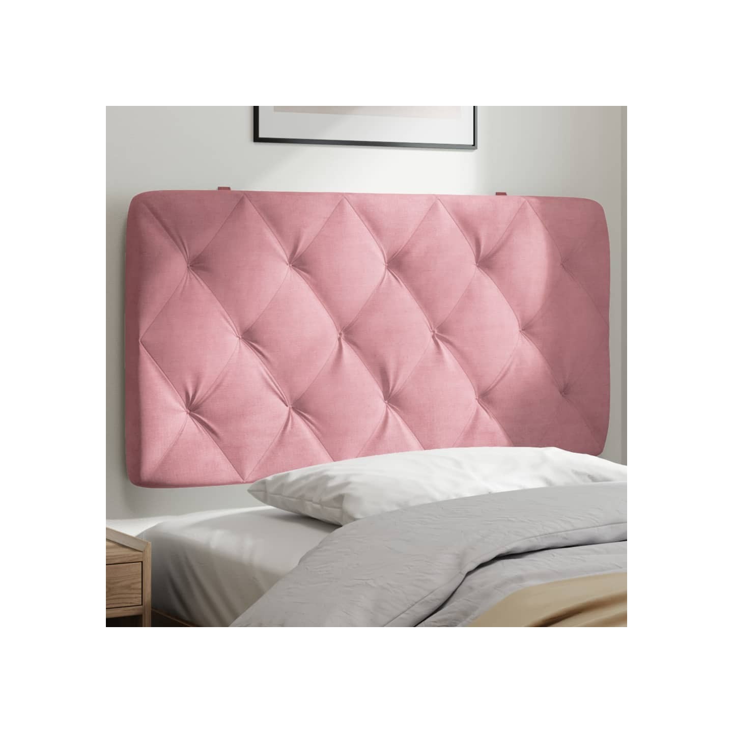 Coussin de tête de lit rose 100 cm velours