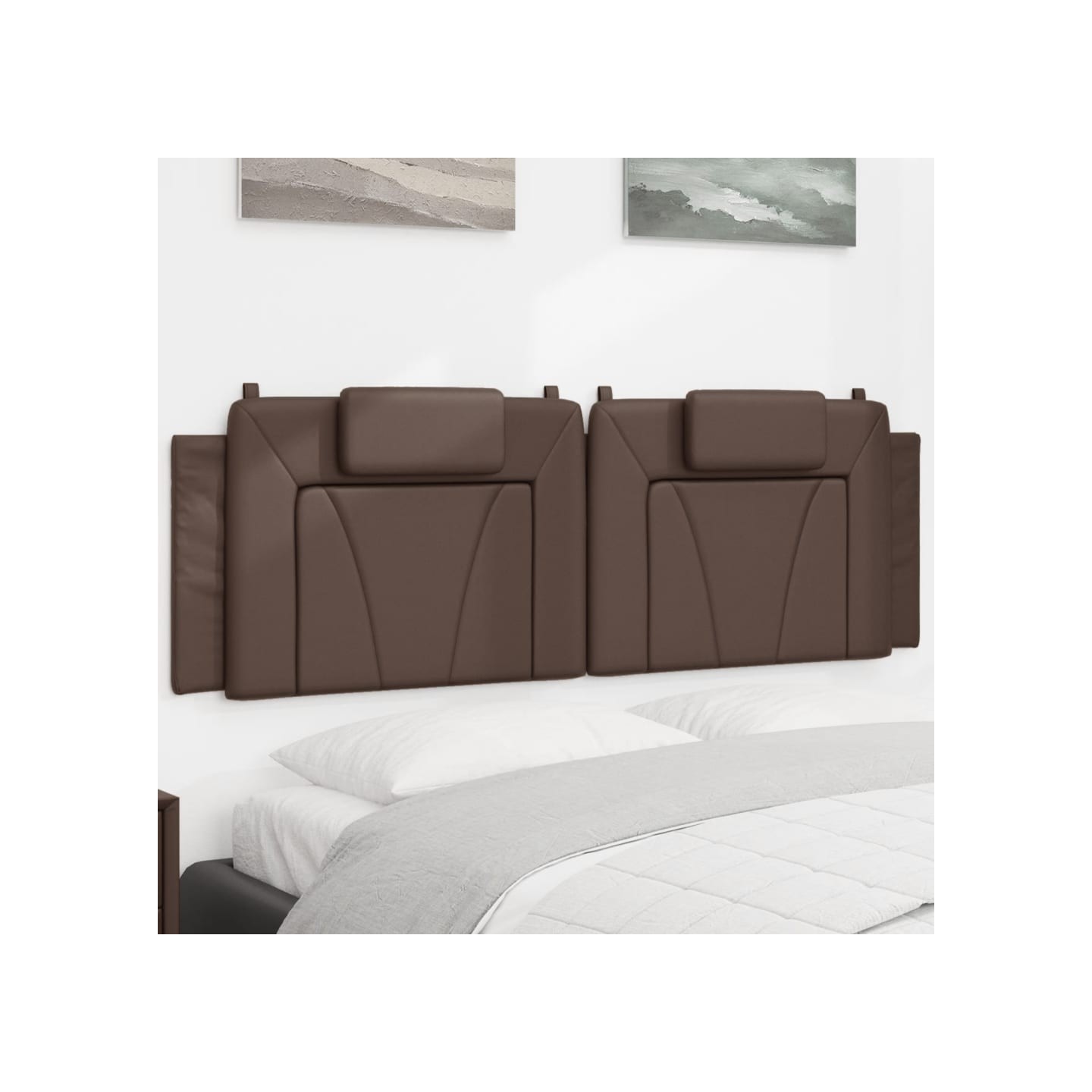 Coussin de tête de lit Viana marron 160 cm similicuir