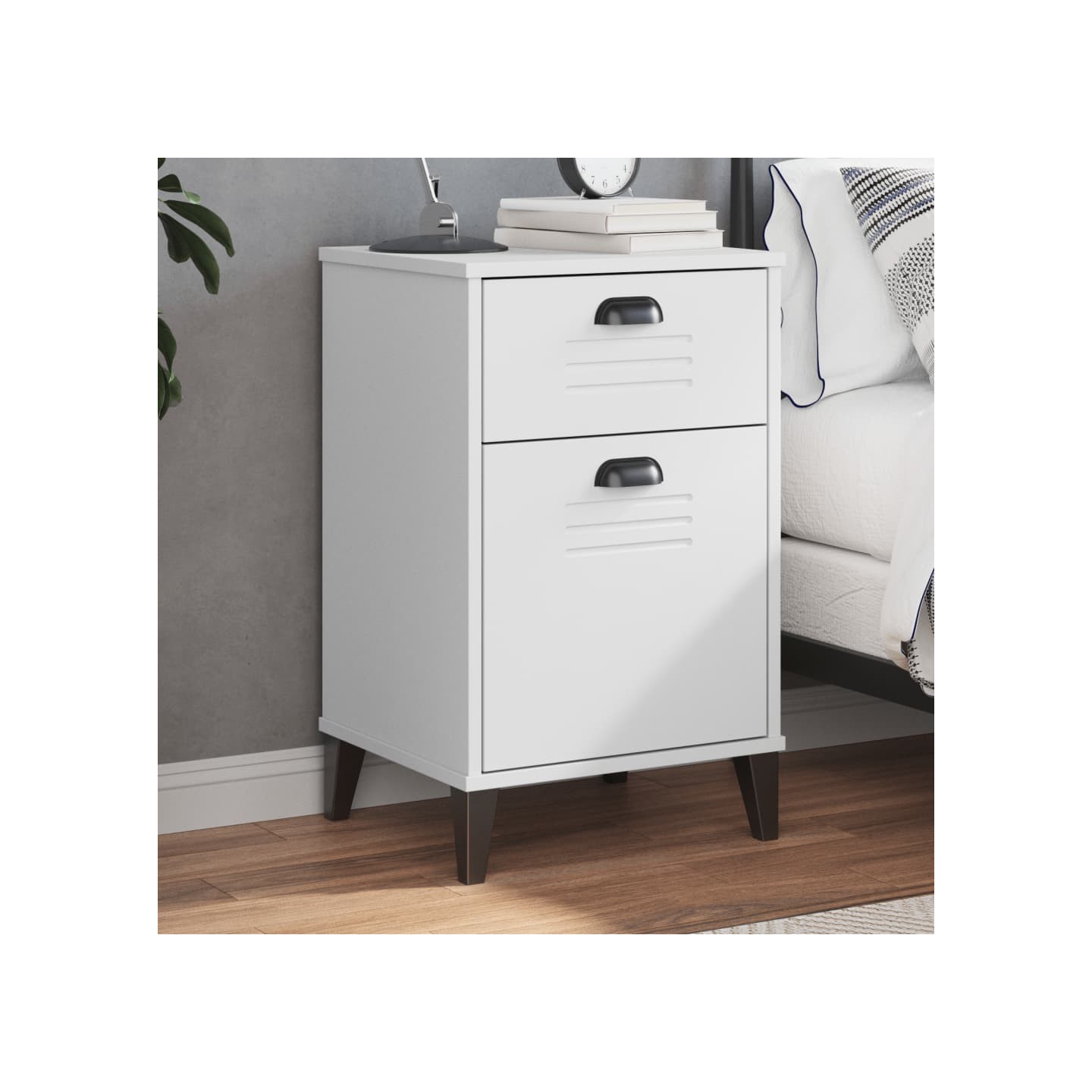 Table de chevet VIKEN blanc bois d'ingénierie