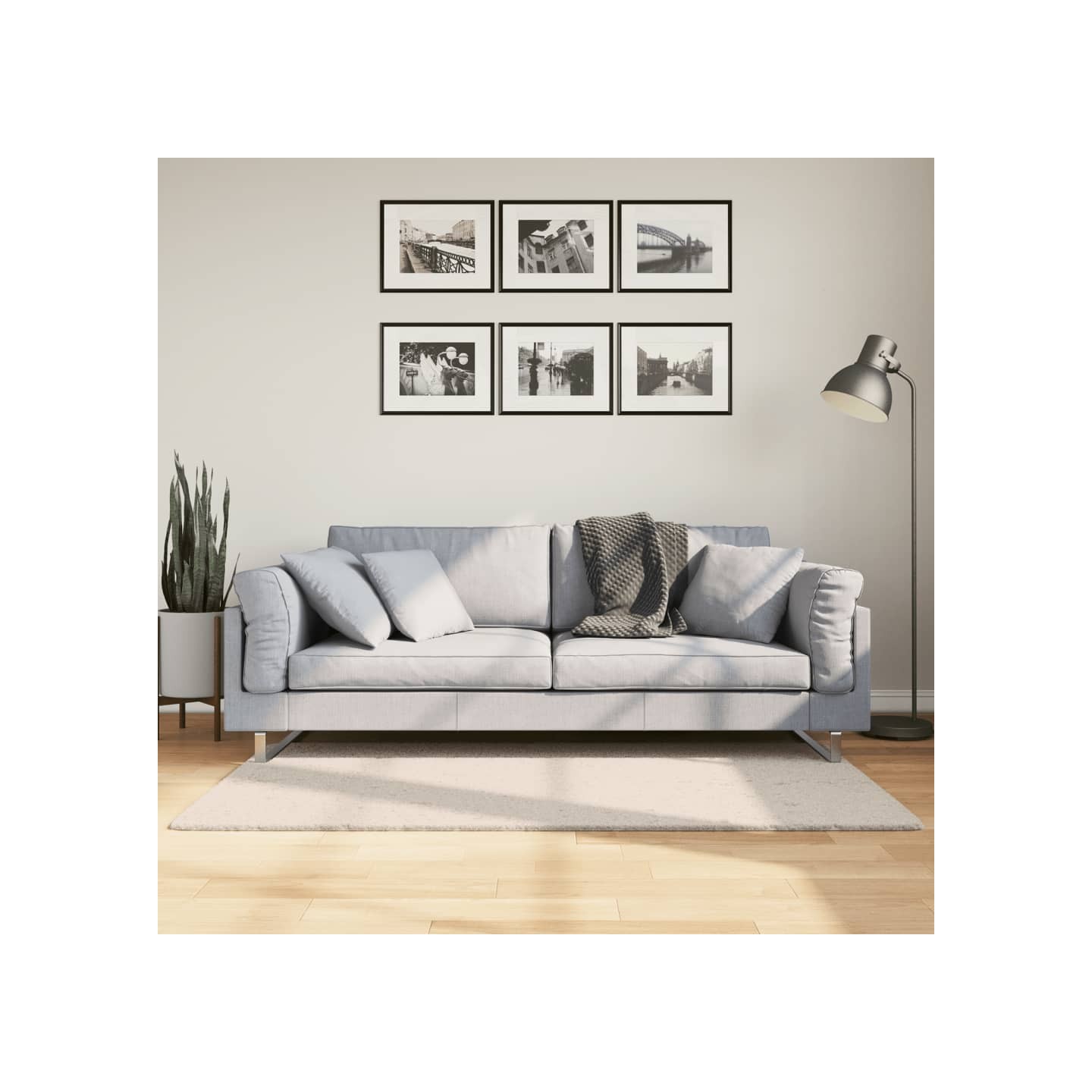 Tapis HUARTE à poils courts doux et lavable beige 80x150 cm