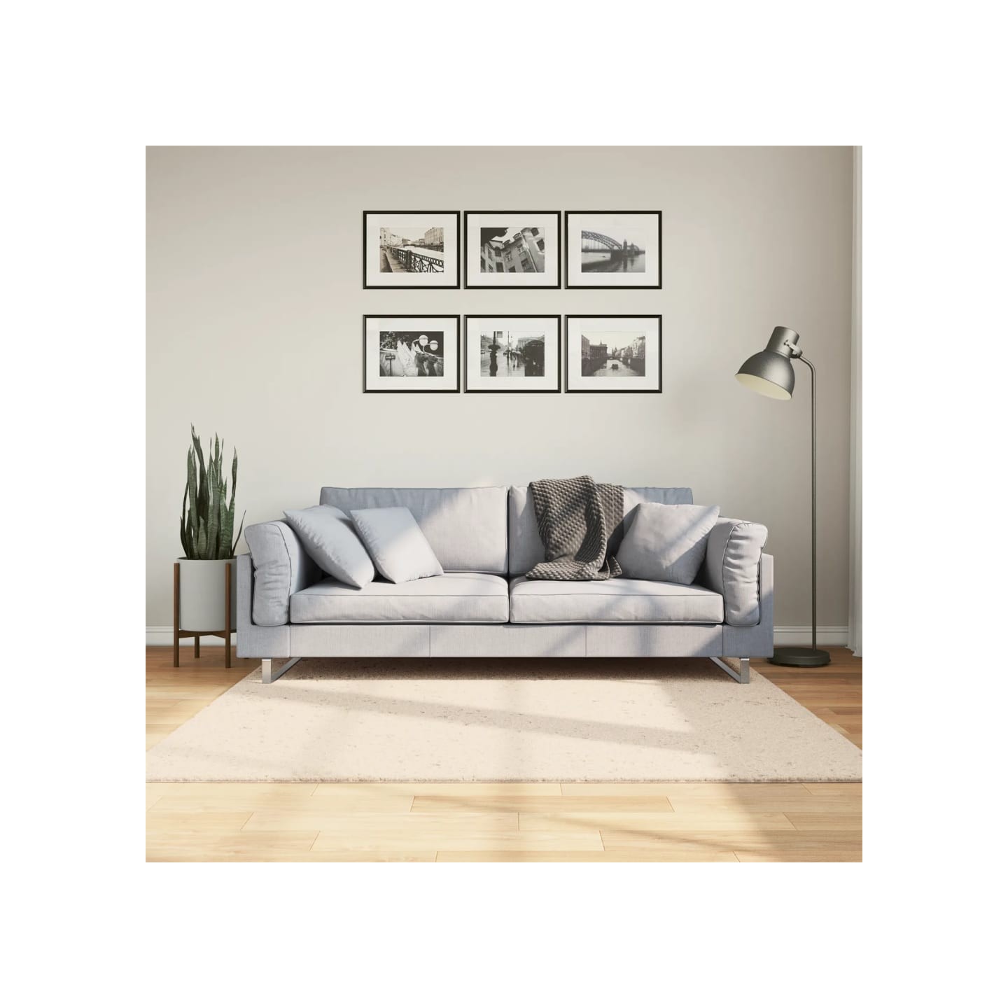Tapis HUARTE à poils courts doux et lavable beige 160x160 cm