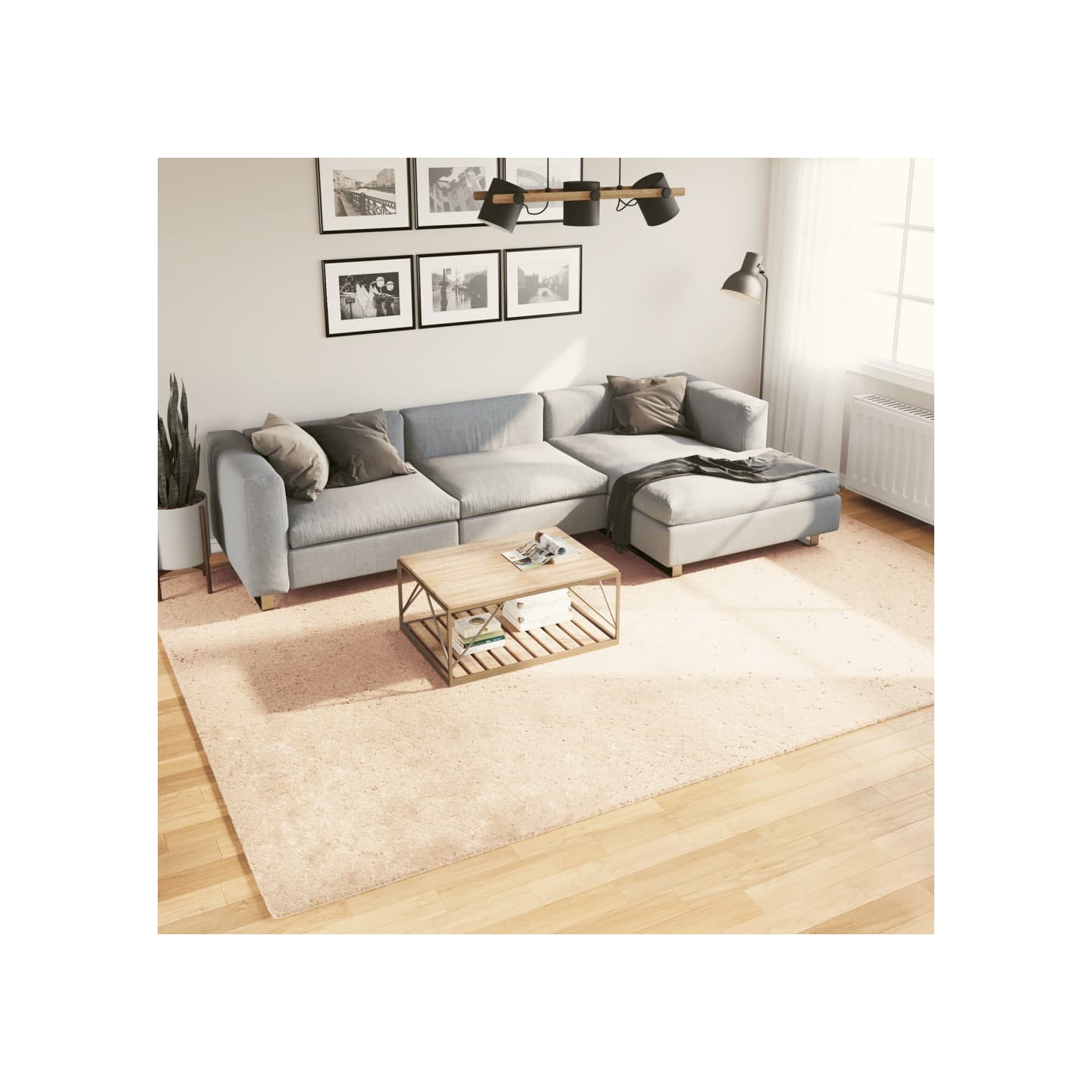 Tapis HUARTE à poils courts doux et lavable beige 240x340 cm