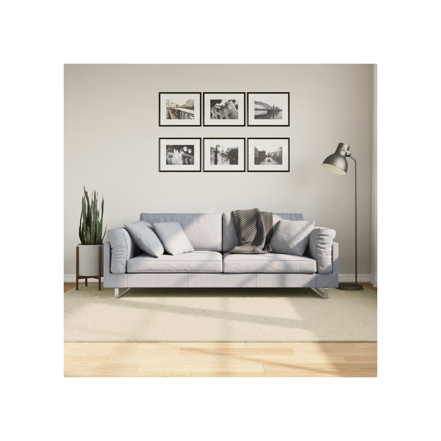 Tapis HUARTE à poils courts doux et lavable crème 160x230 cm