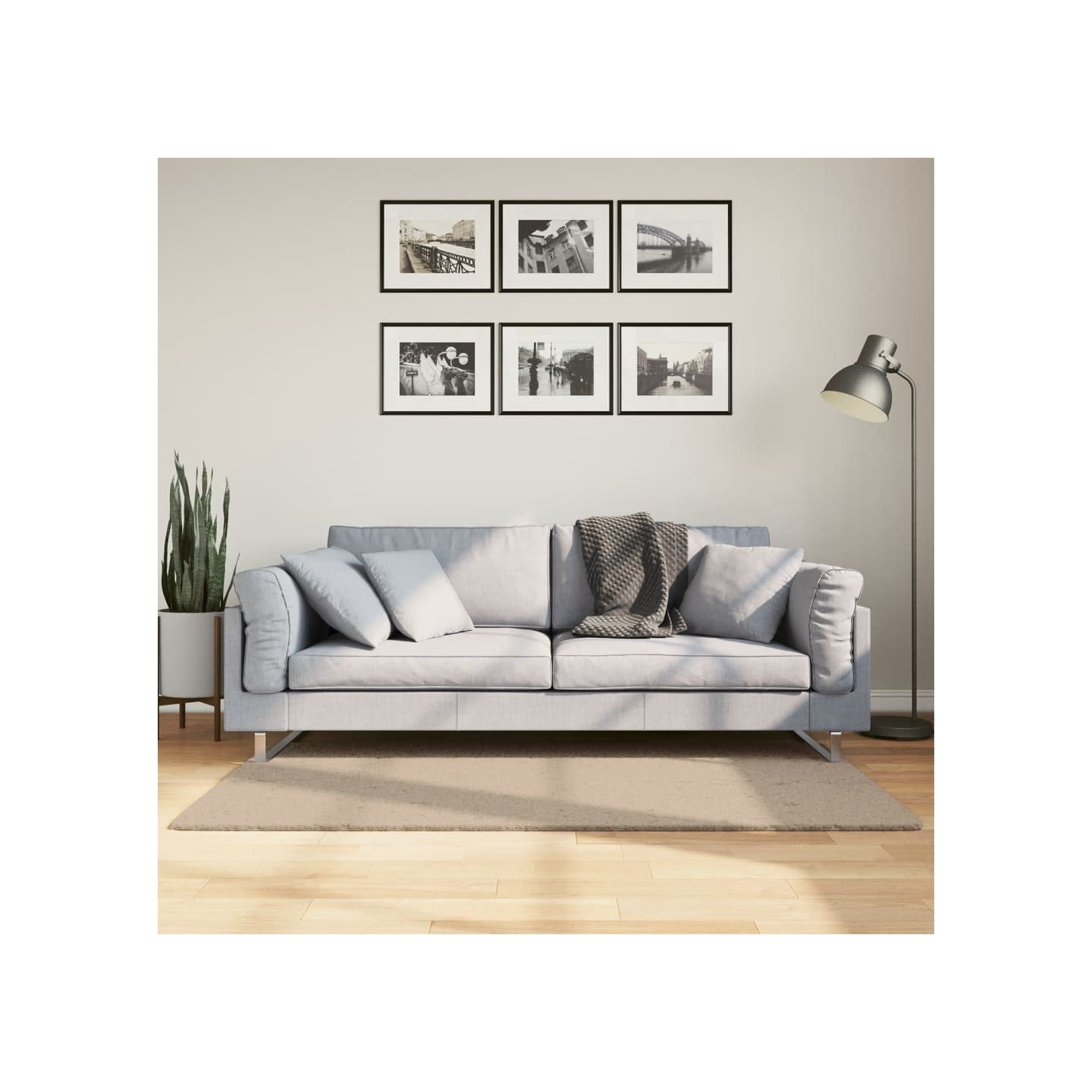Tapis HUARTE à poils courts doux et lavable sable 80x150 cm
