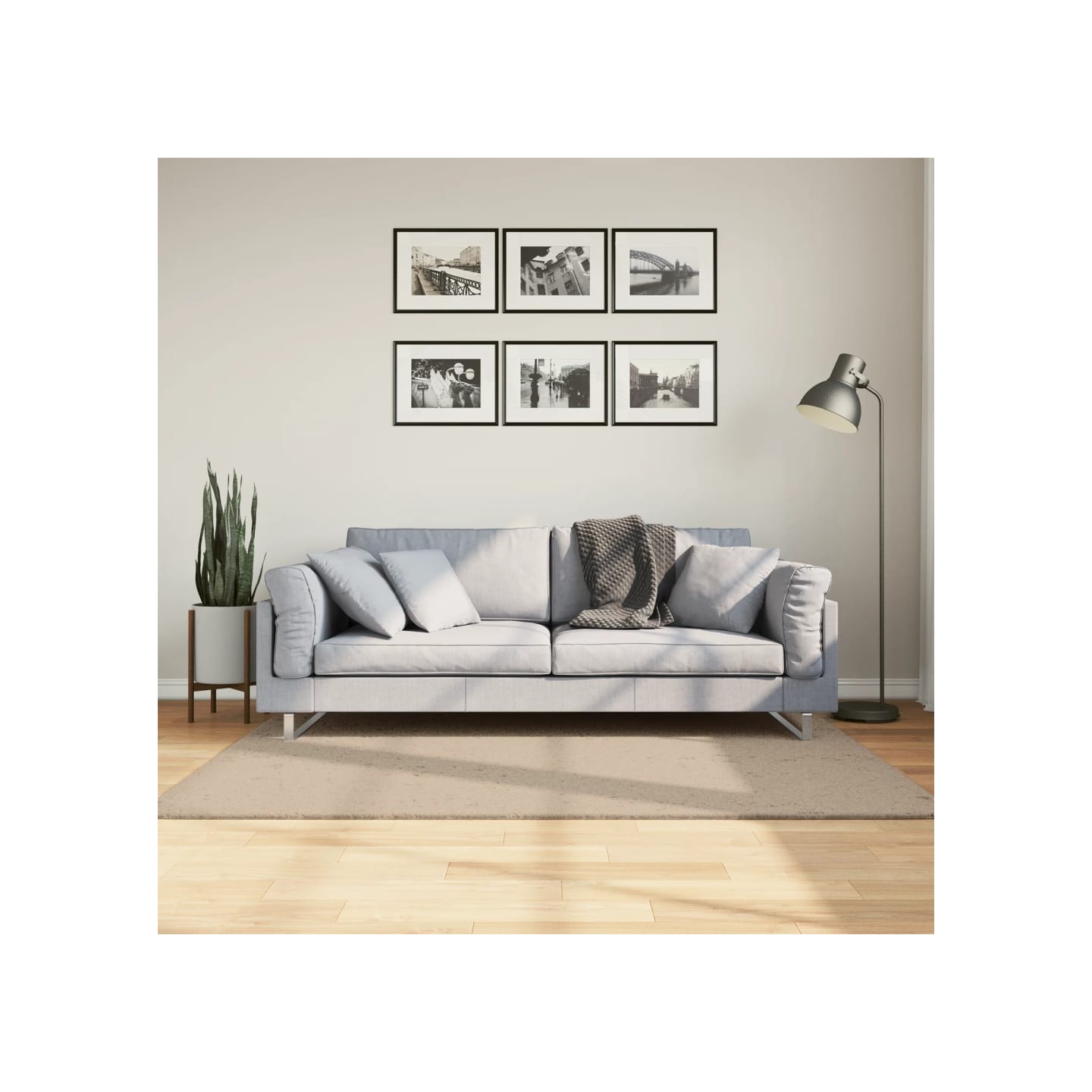 Tapis HUARTE à poils courts doux et lavable sable 120x170 cm