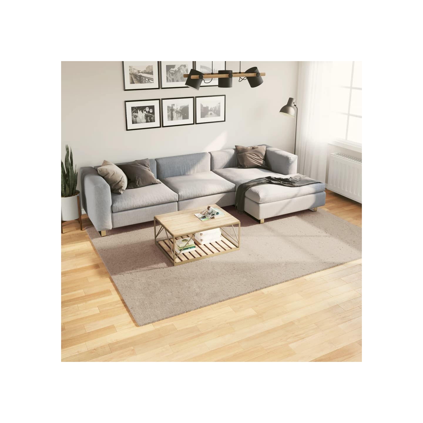 Tapis HUARTE à poils courts doux et lavable sable 200x280 cm