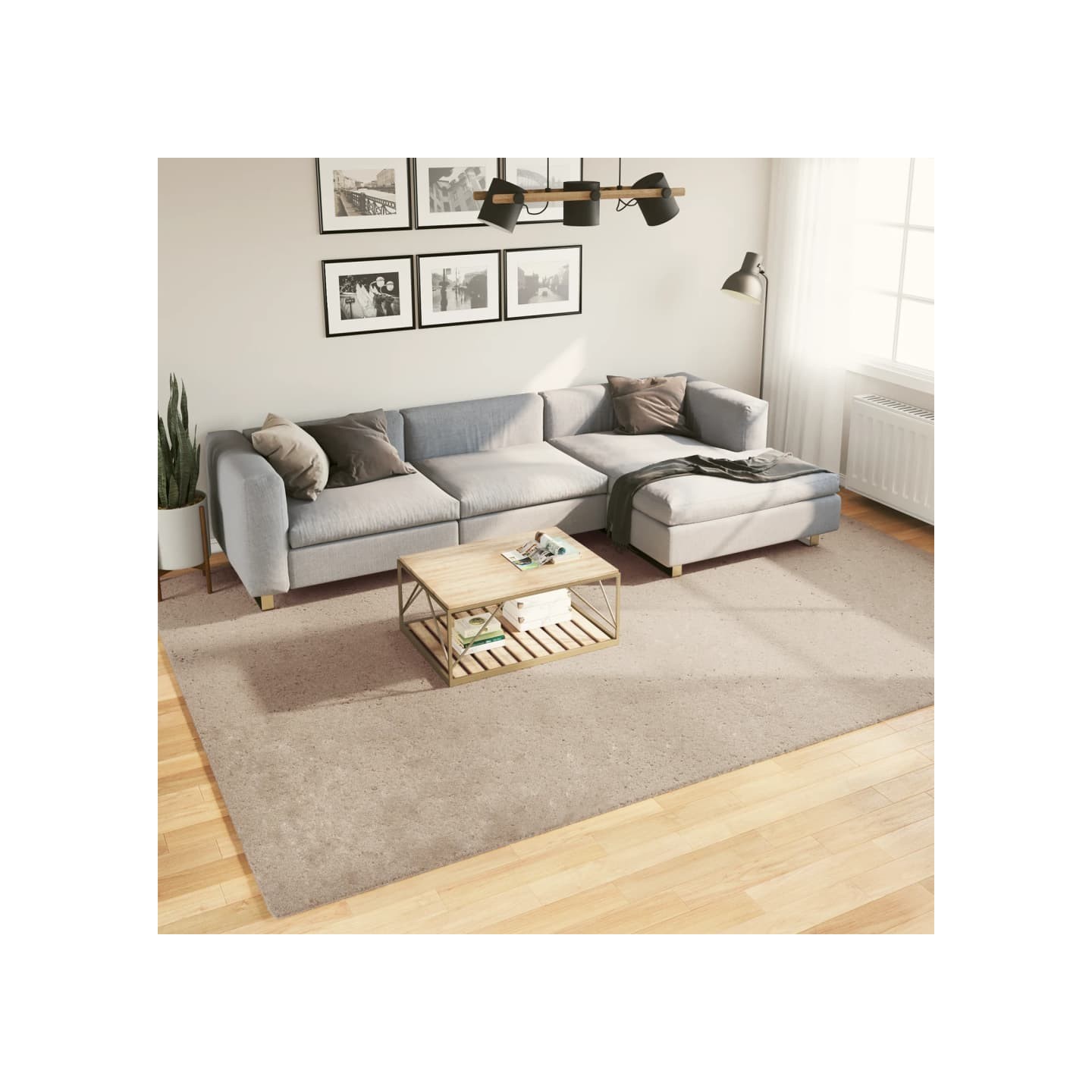 Tapis HUARTE à poils courts doux et lavable sable 240x340 cm
