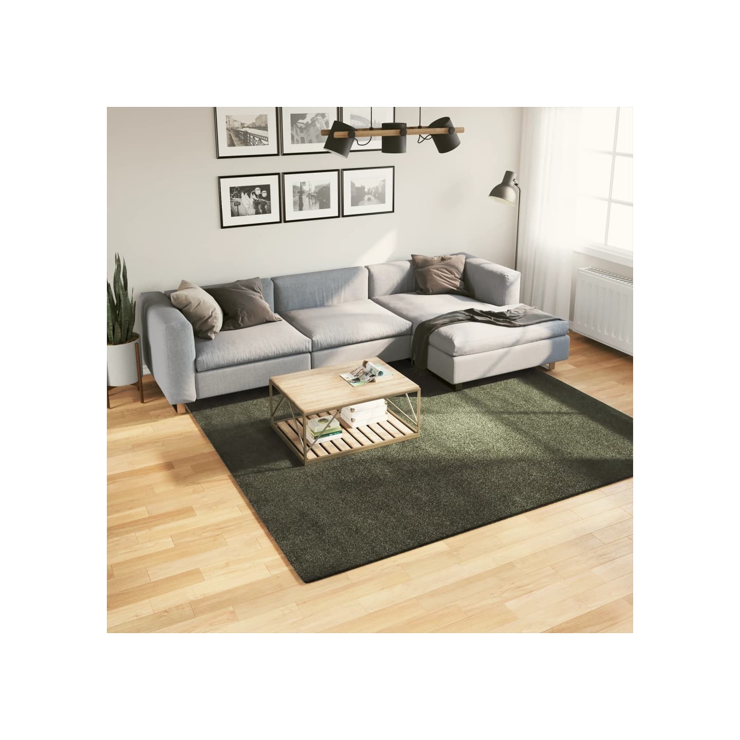 Tapis HUARTE Green 240 x 240 cm 100 % polyester Plat