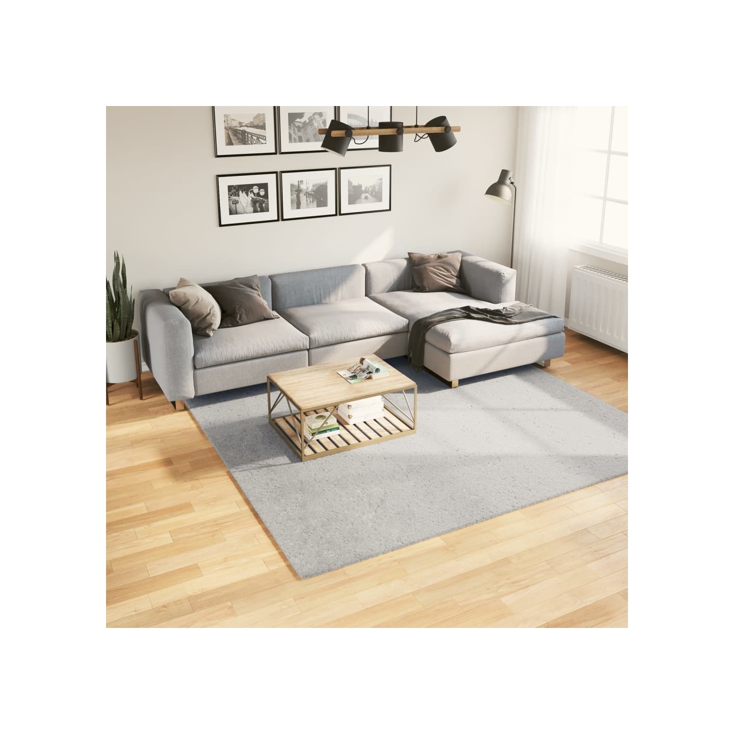 Tapis HUARTE à poils courts doux et lavable gris 240x240 cm