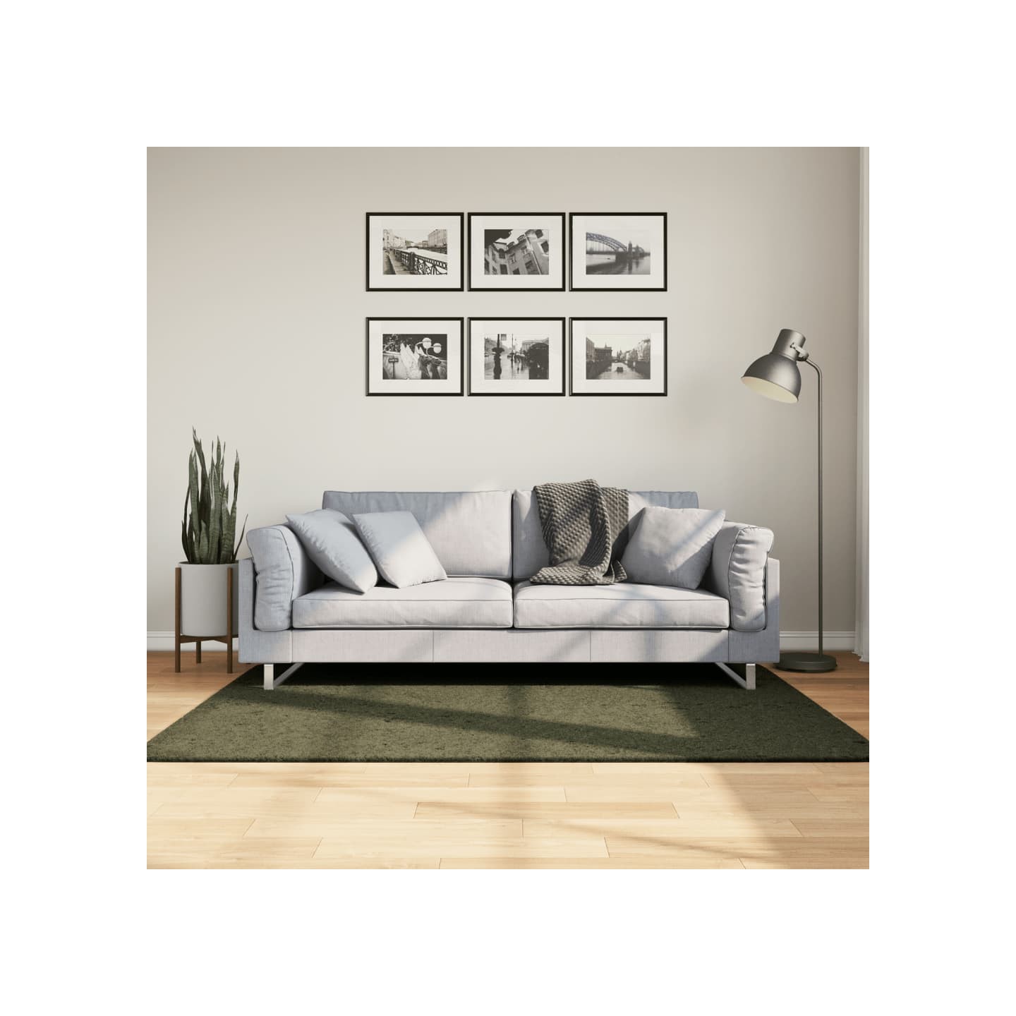 Rug HUARTE Green 120 x 170 cm 100% Polyester Plat