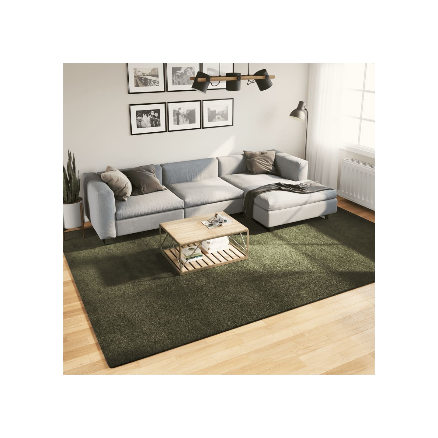 Tapis HUARTE Green 240 x 340 cm 100 % polyester Plat