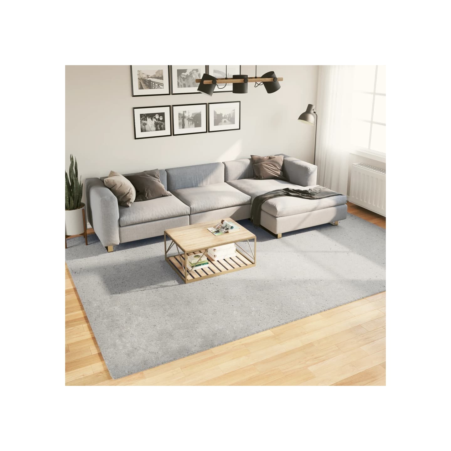 Tapis HUARTE à poils courts doux et lavable gris 240x340 cm