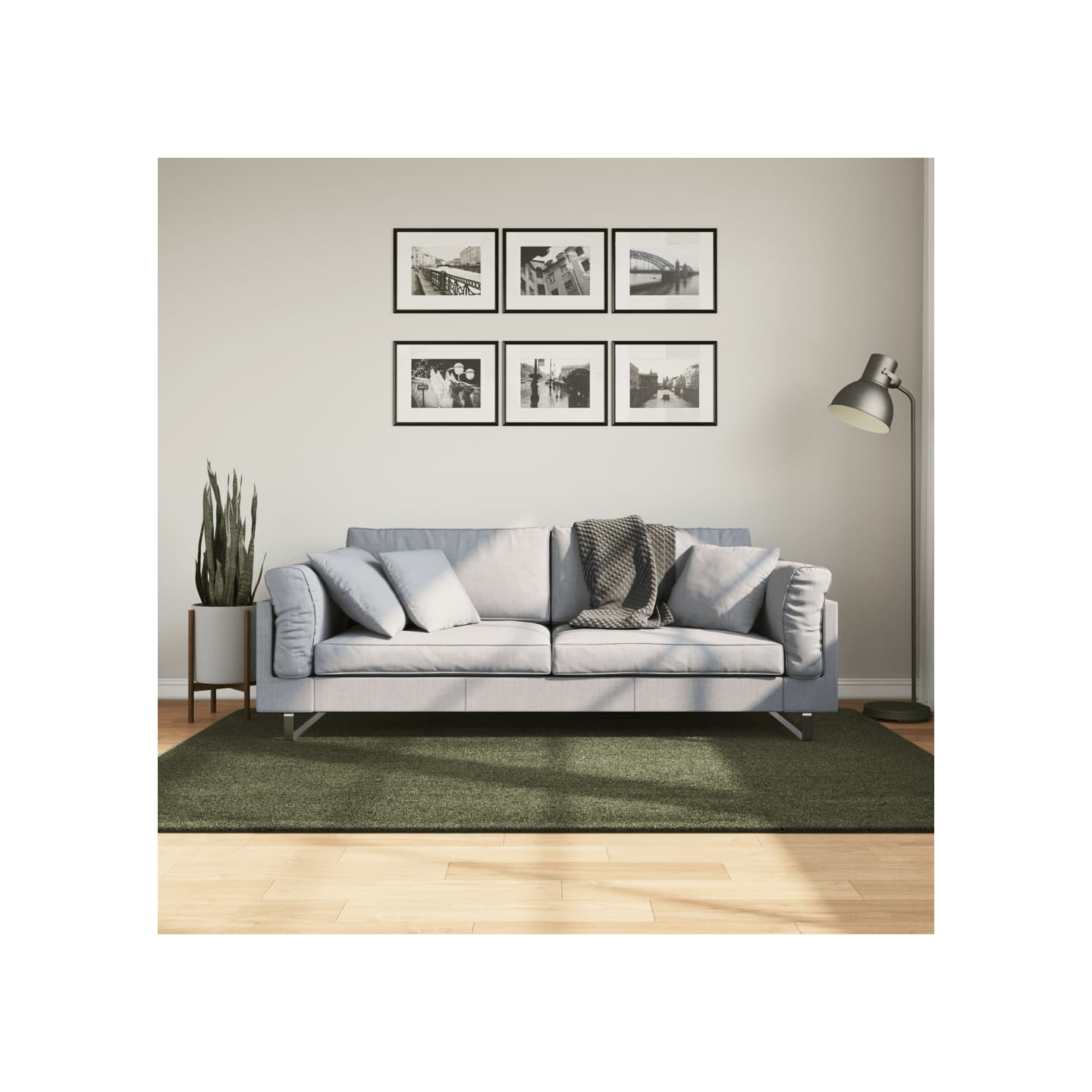 Rug HUARTE Green 140 x 200 cm 100% Polyester Plat