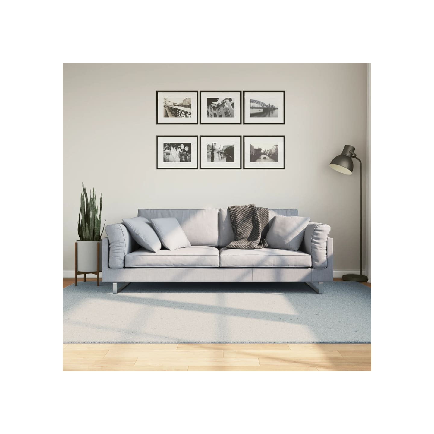 Tapis HUARTE à poils courts doux et lavable bleu 160x230 cm