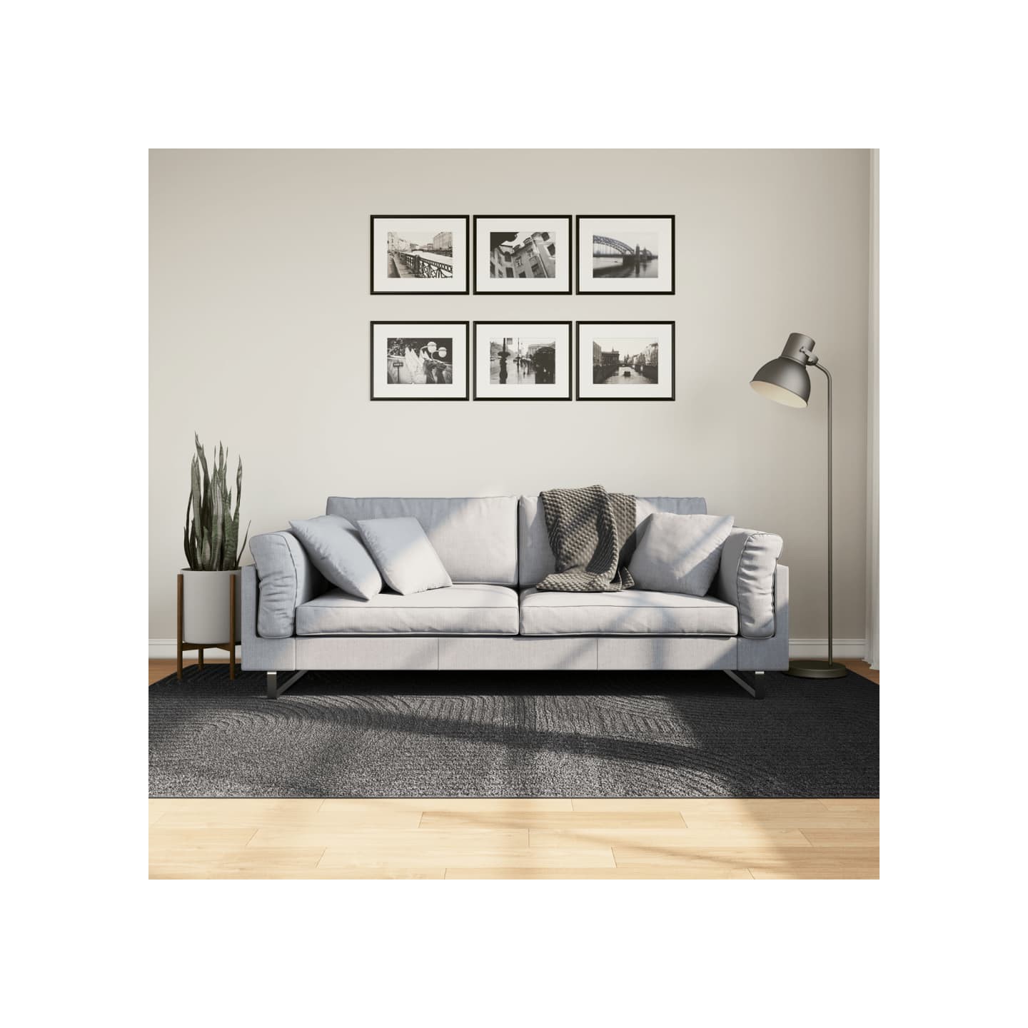 Tapis IZA poils courts style scandinave anthracite 160x230 cm