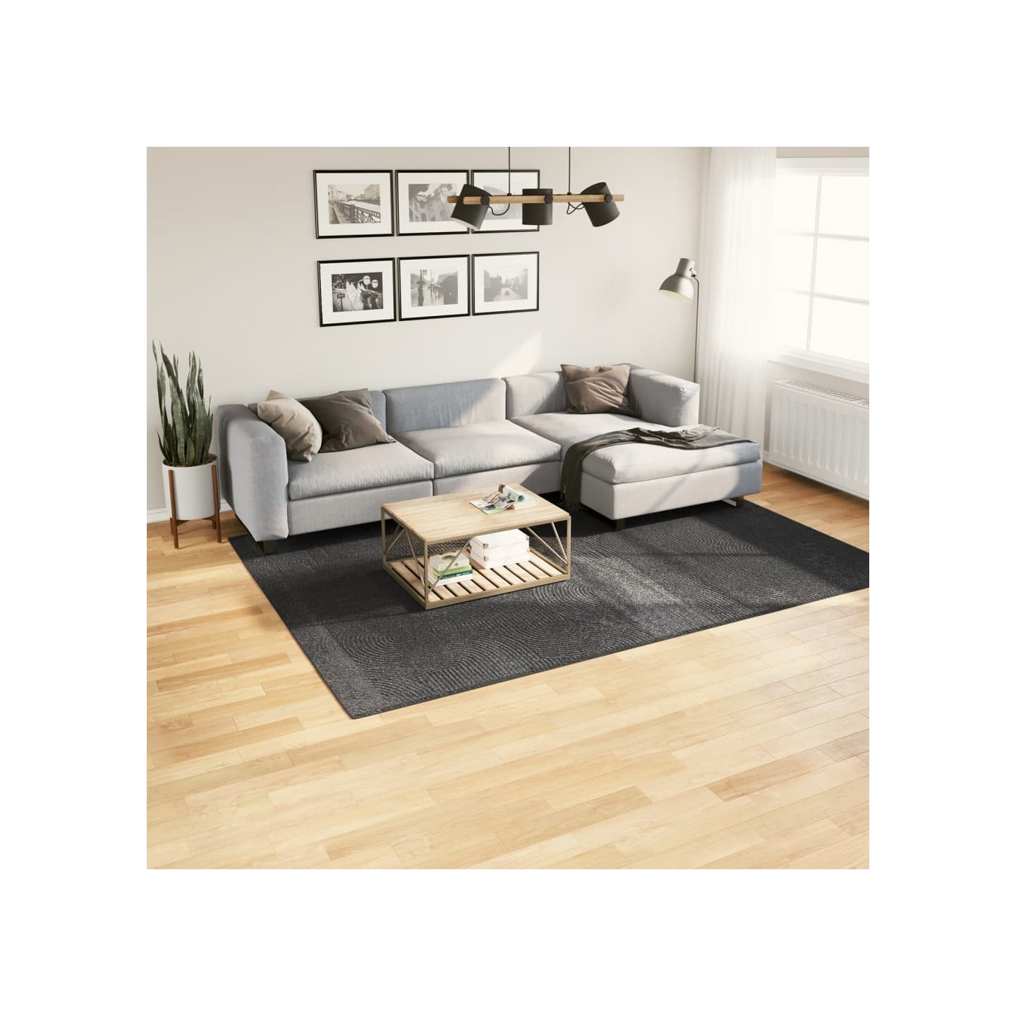 Tapis IZA poils courts style scandinave anthracite 200x280 cm
