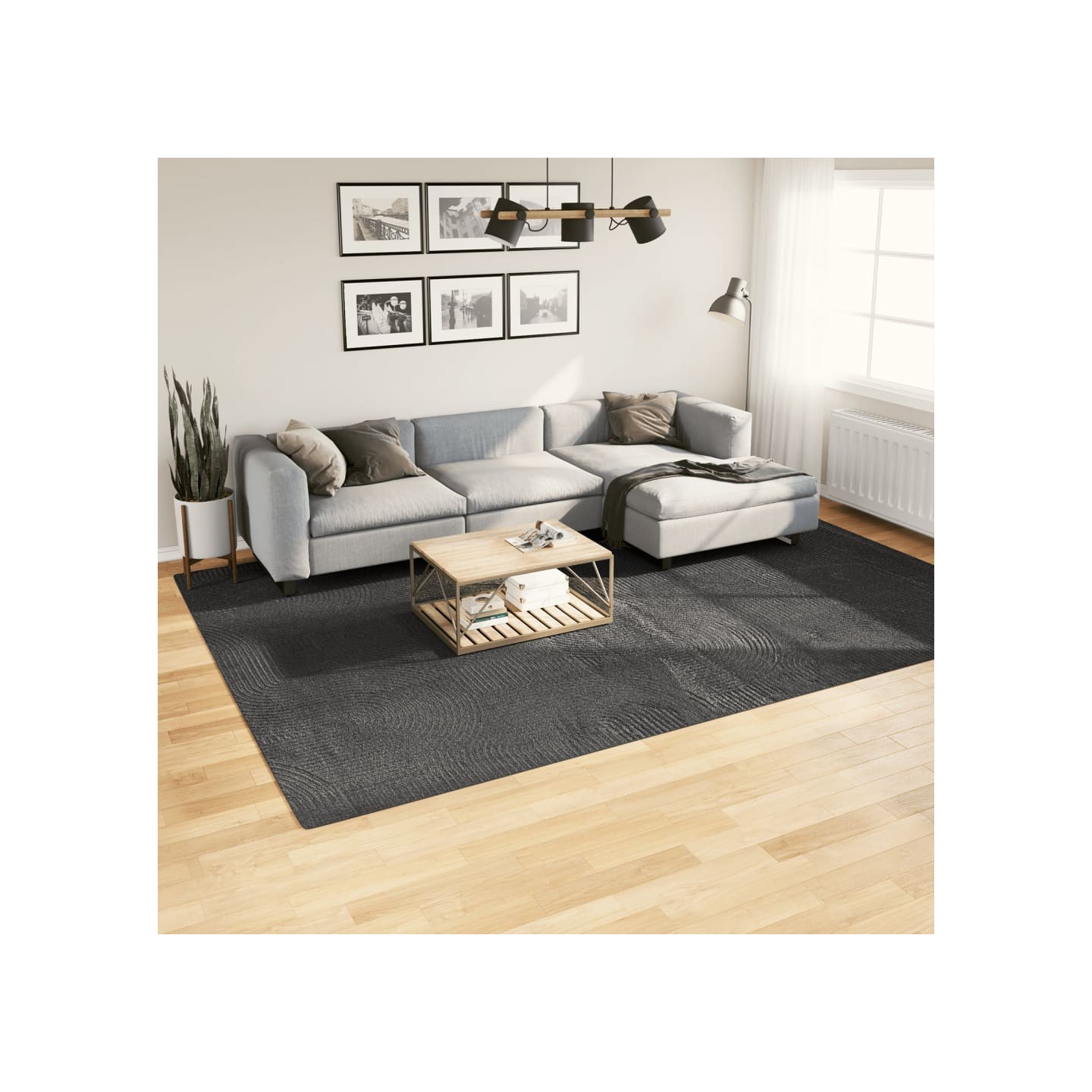 Tapis IZA poils courts style scandinave anthracite 240x340 cm